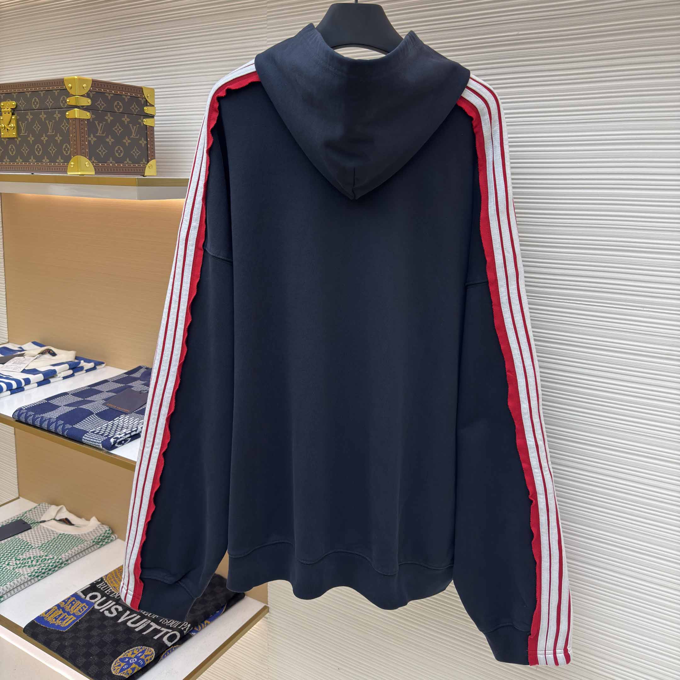 Balenciaga Unity Sports Icon Large Hoodie in faded black and white dry fleece - DesignerGu