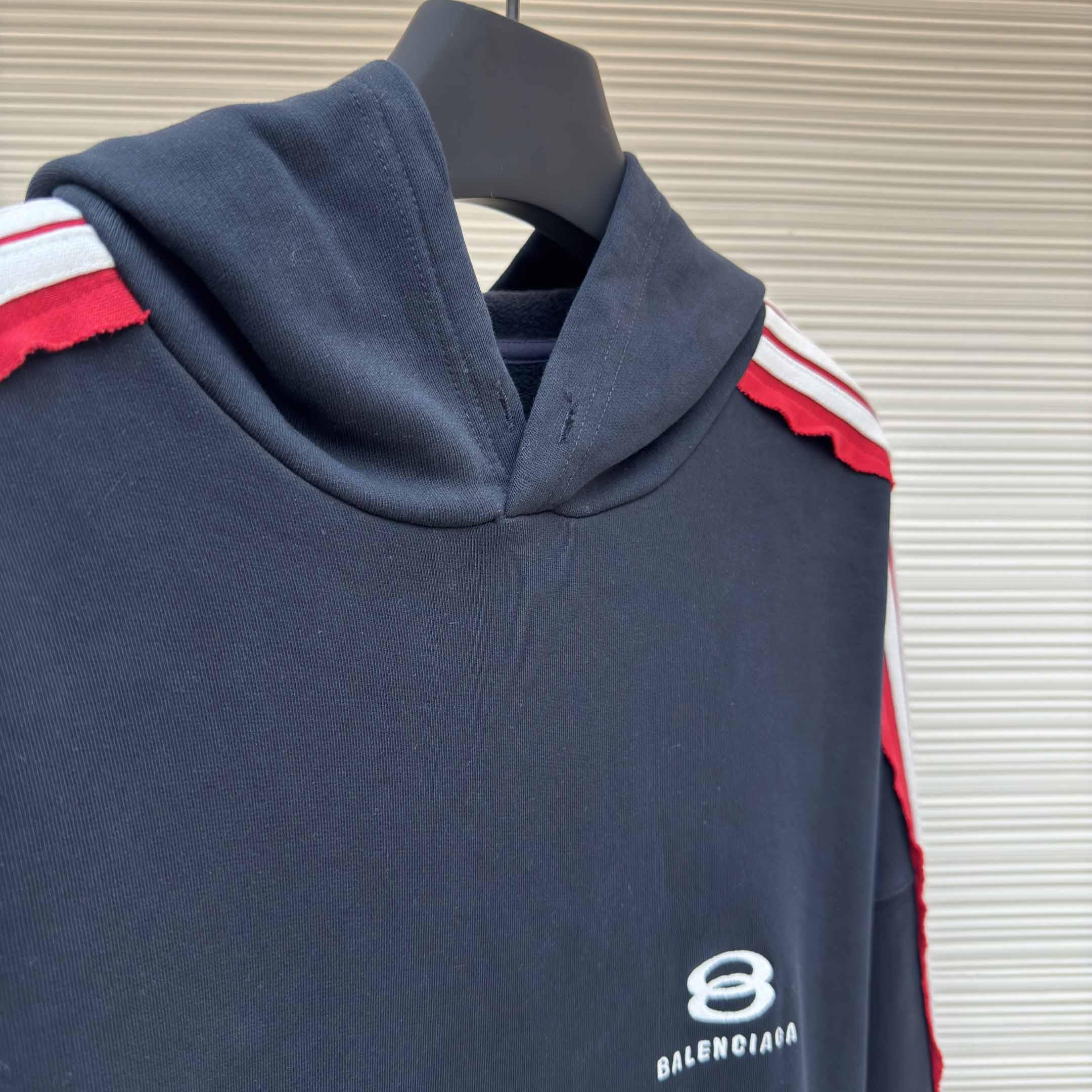 Balenciaga Unity Sports Icon Large Hoodie in faded black and white dry fleece - DesignerGu