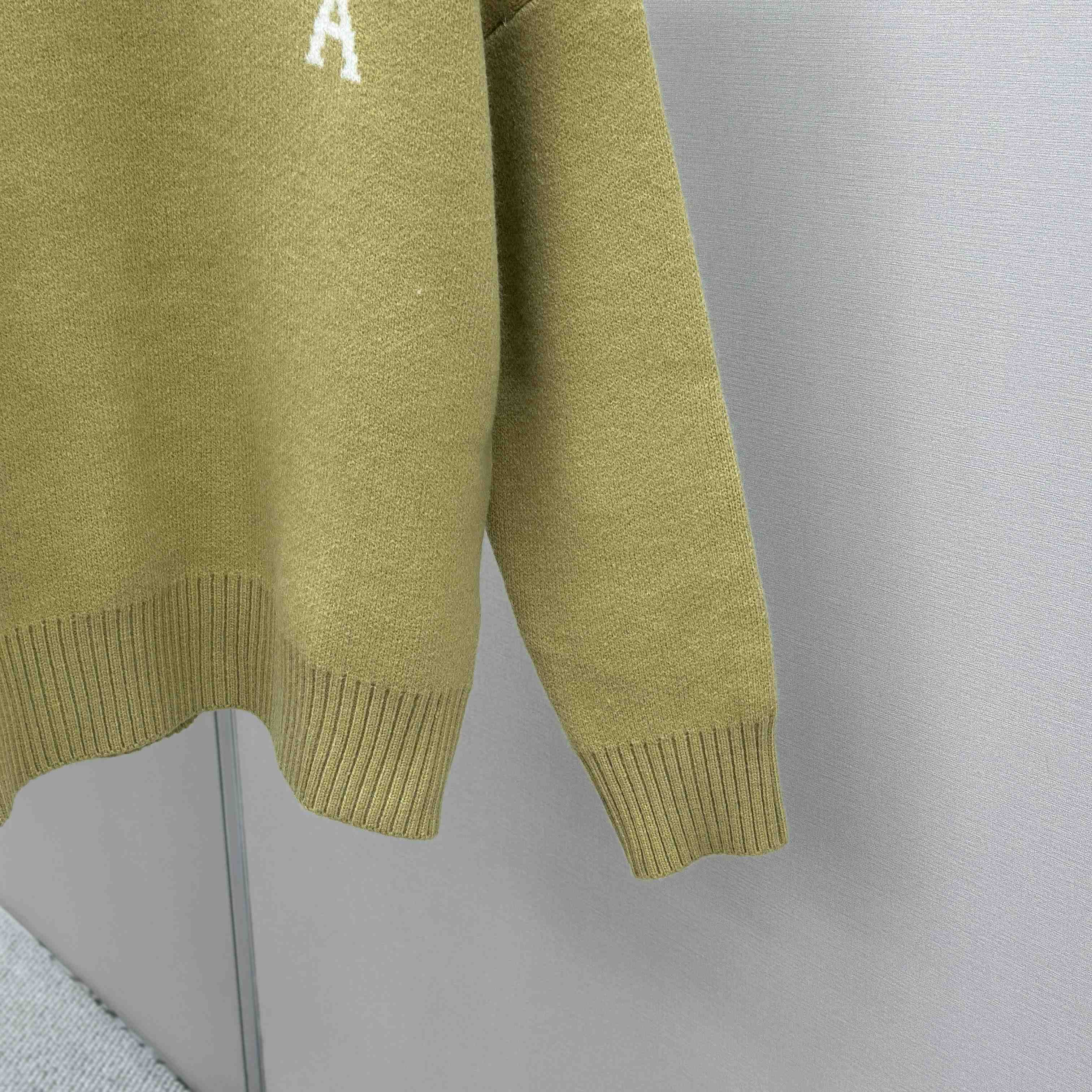 AMI Paris Yellow Alpaca Ami De Coeur Crewneck Sweater - DesignerGu