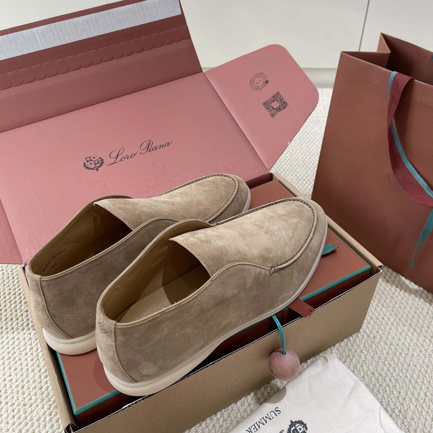 Loro Piana White Sole Summer Walk Loafers - DesignerGu