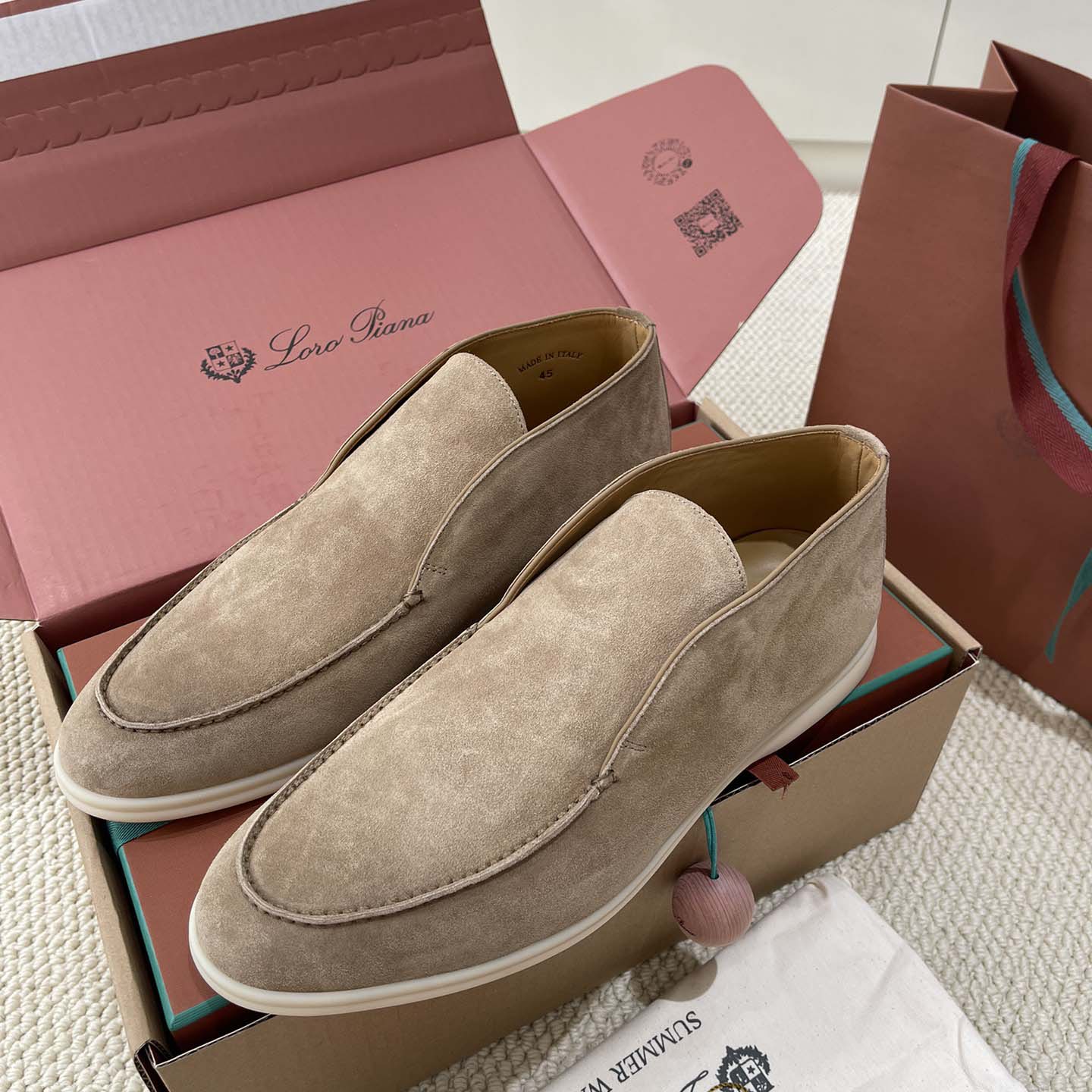 Loro Piana White Sole Summer Walk Loafers - DesignerGu