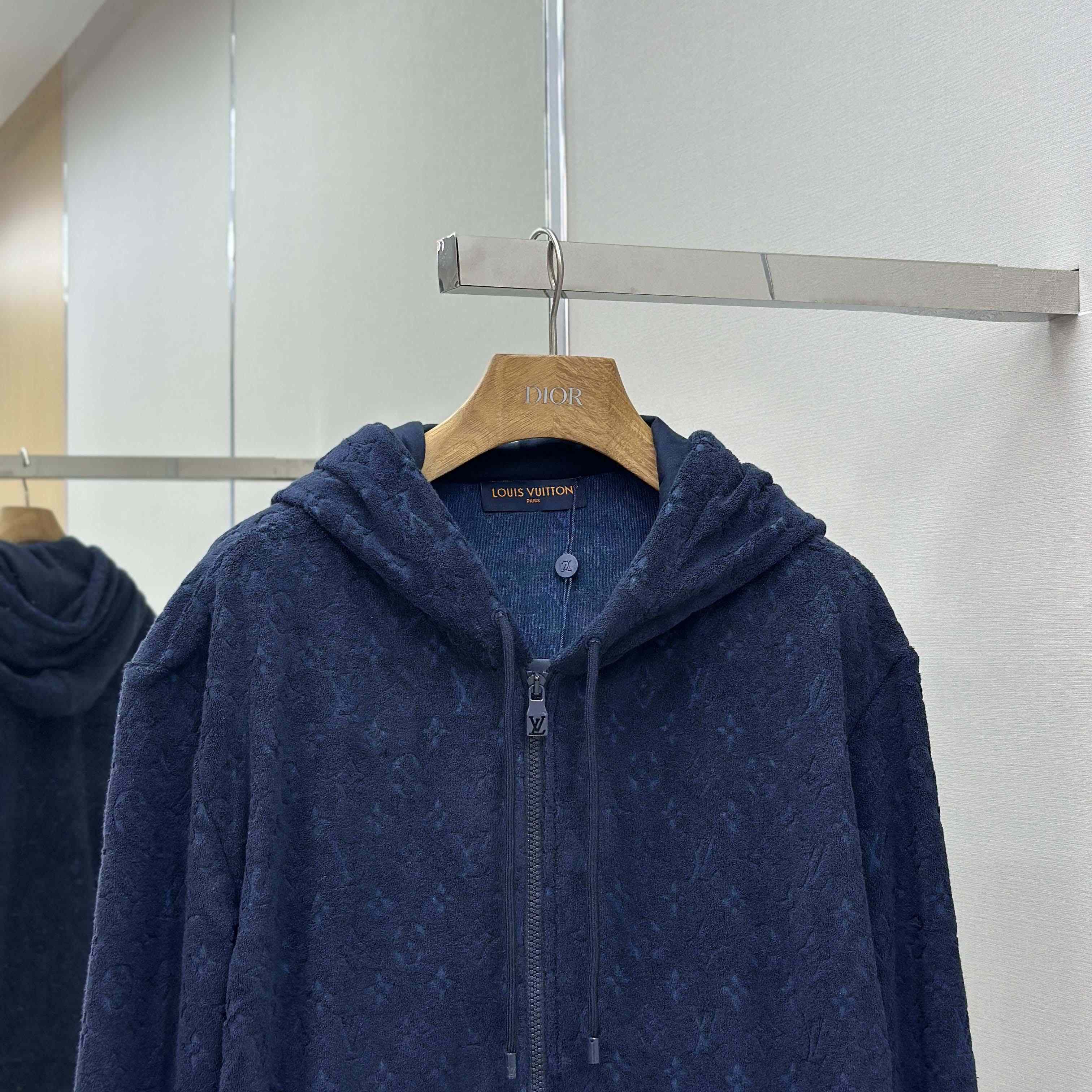 Louis Vuitton Monogram French Terry Zip-Through Hoodie   1AHUWW - DesignerGu