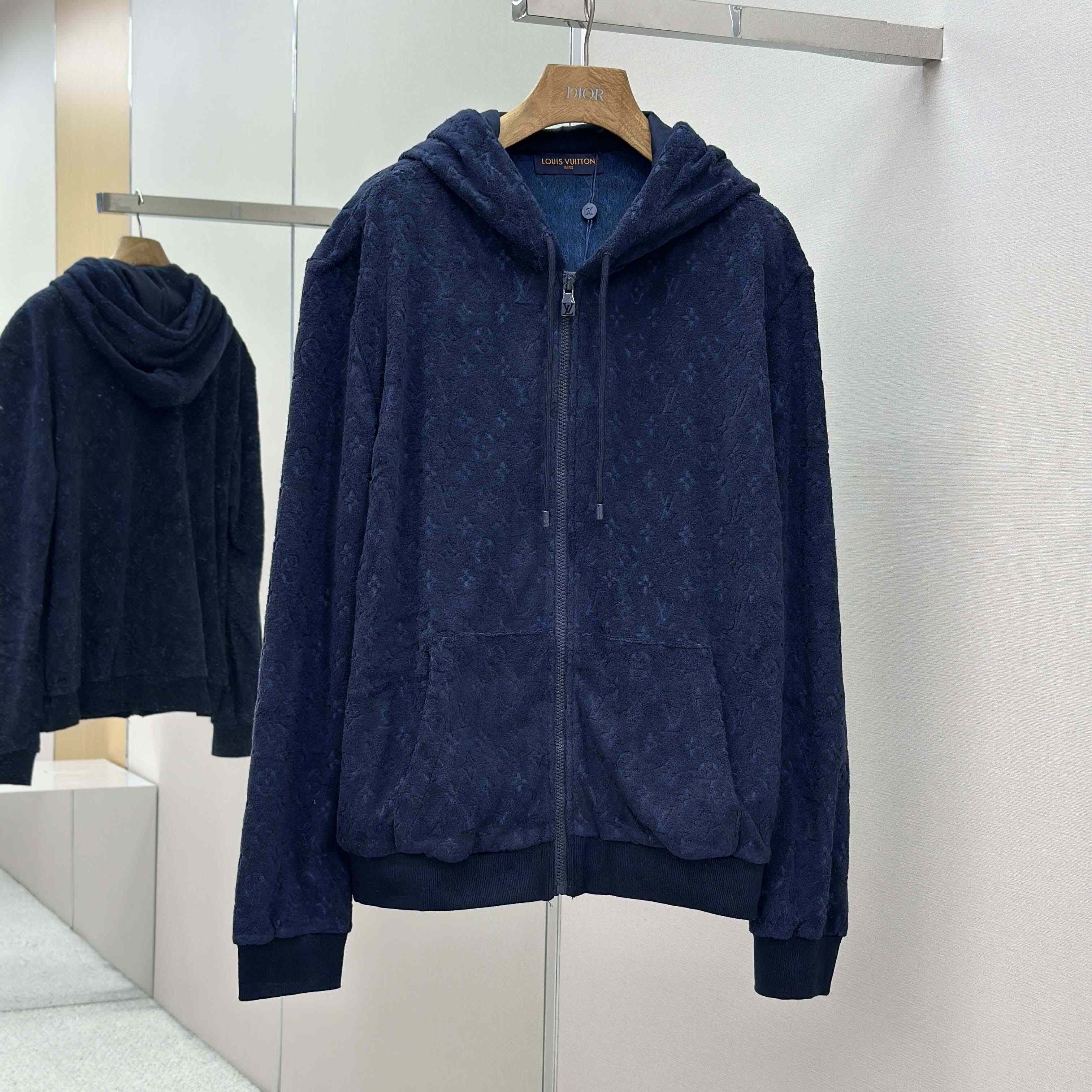 Louis Vuitton Monogram French Terry Zip-Through Hoodie   1AHUWW Louis Vuitton Monogram French Terry Zip-Through Hoodie   1AHUWW - DesignerGu