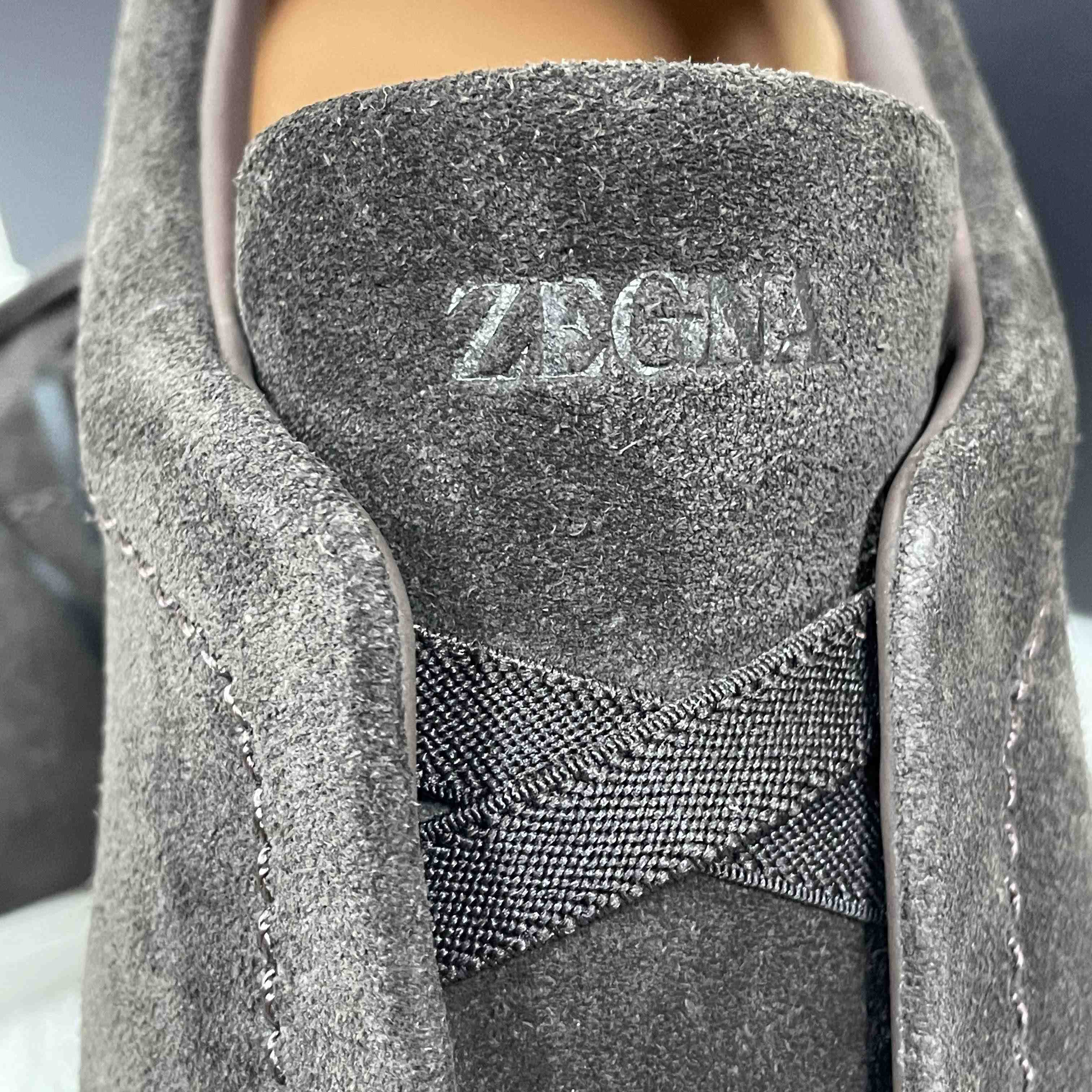 Zegna Utility Blue suede Triple Stitch™ Sneakers - DesignerGu