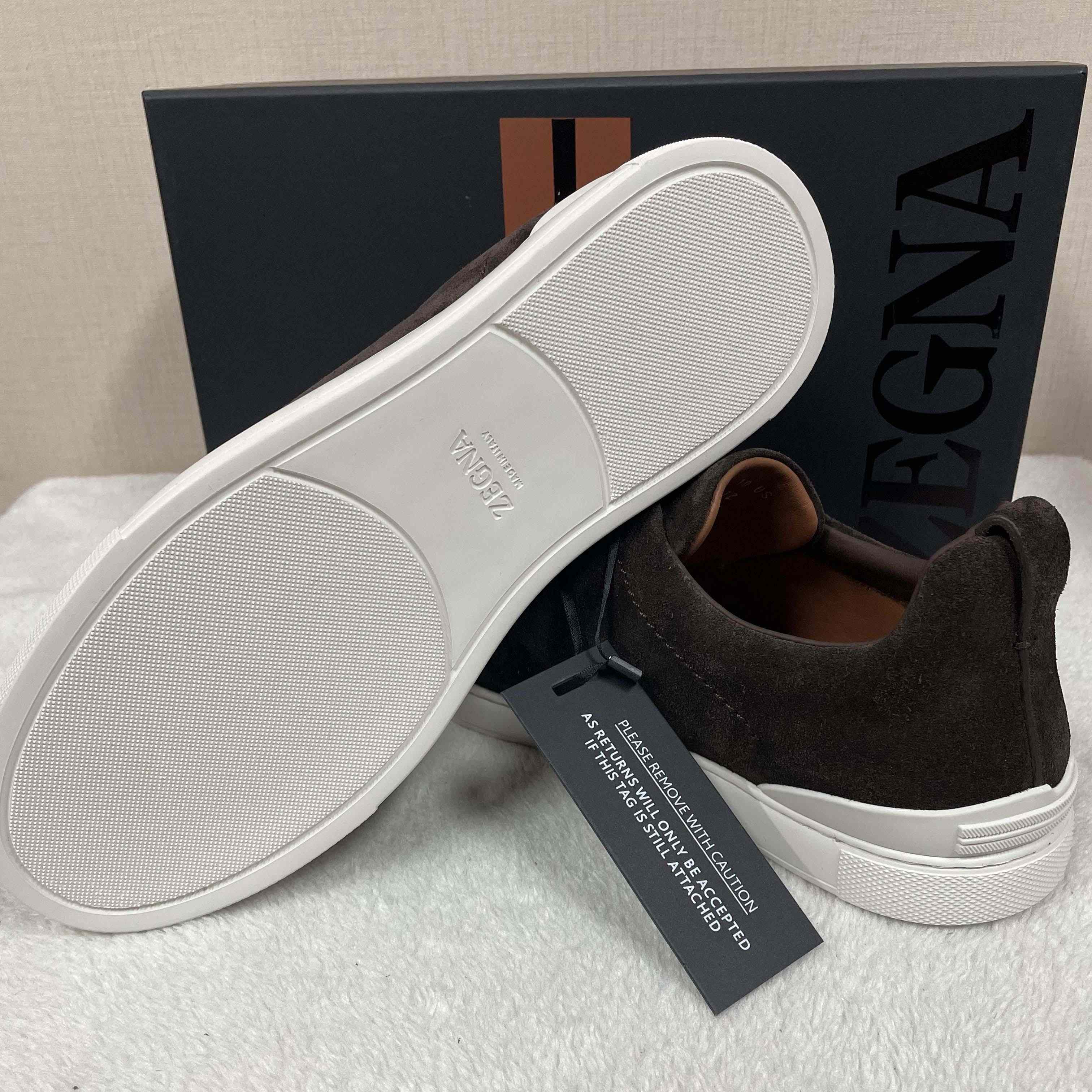 Zegna Utility Blue suede Triple Stitch™ Sneakers - DesignerGu