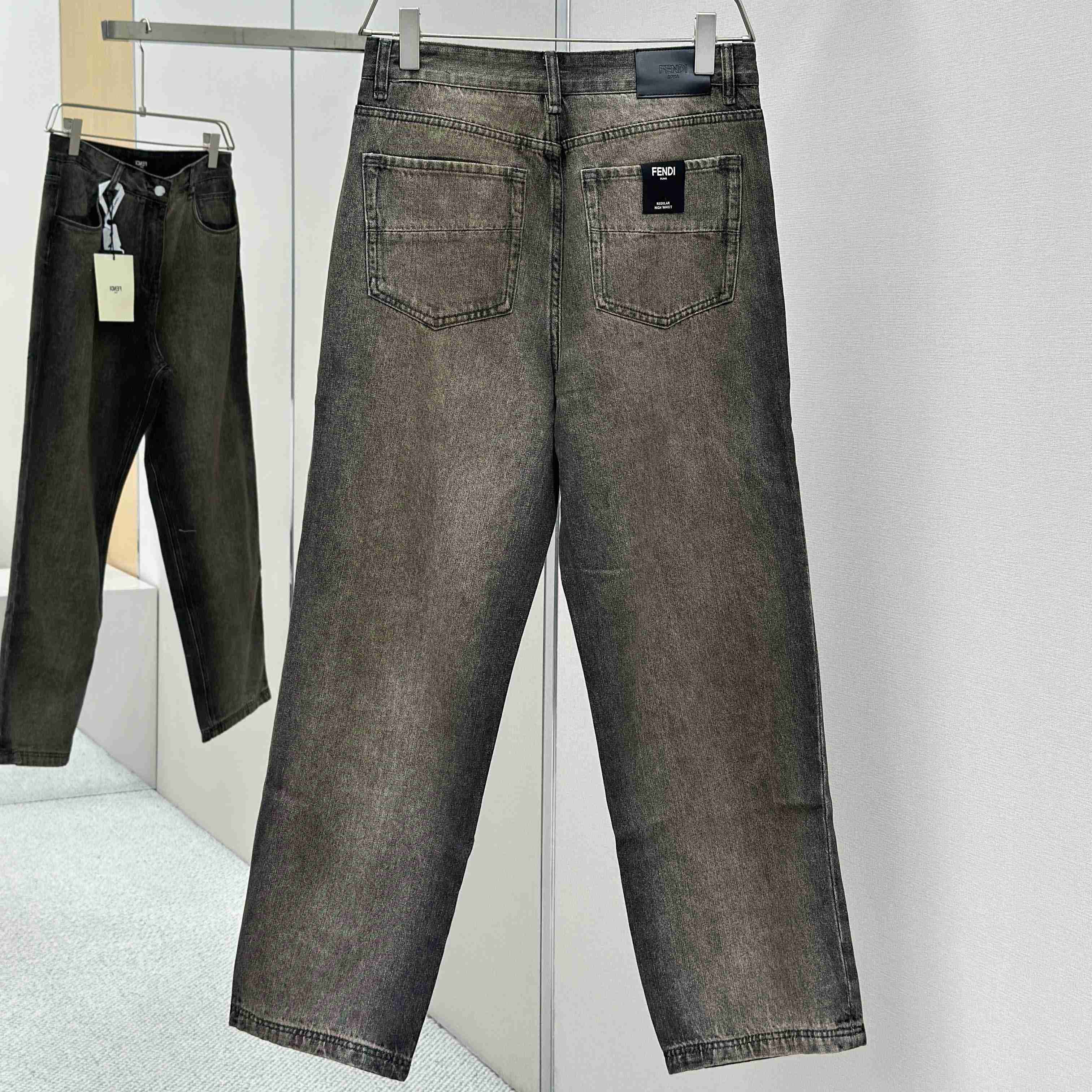 Fendi Grey Overdyed Jeans - DesignerGu