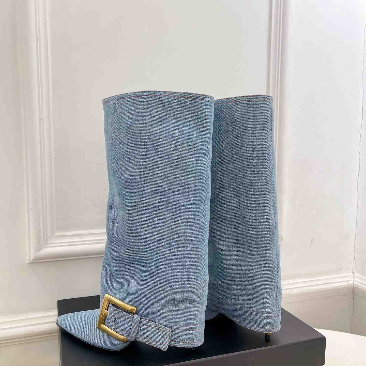 Balmain Anthem Denim Boots - DesignerGu