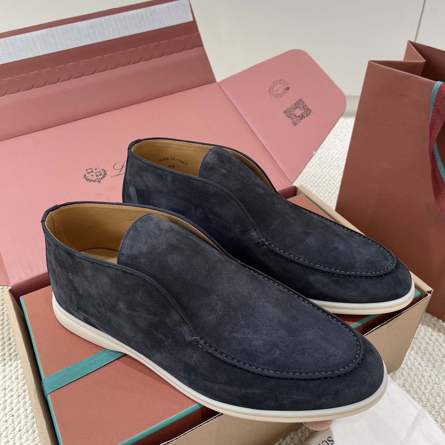 Loro Piana White Sole Summer Walk Loafers - DesignerGu