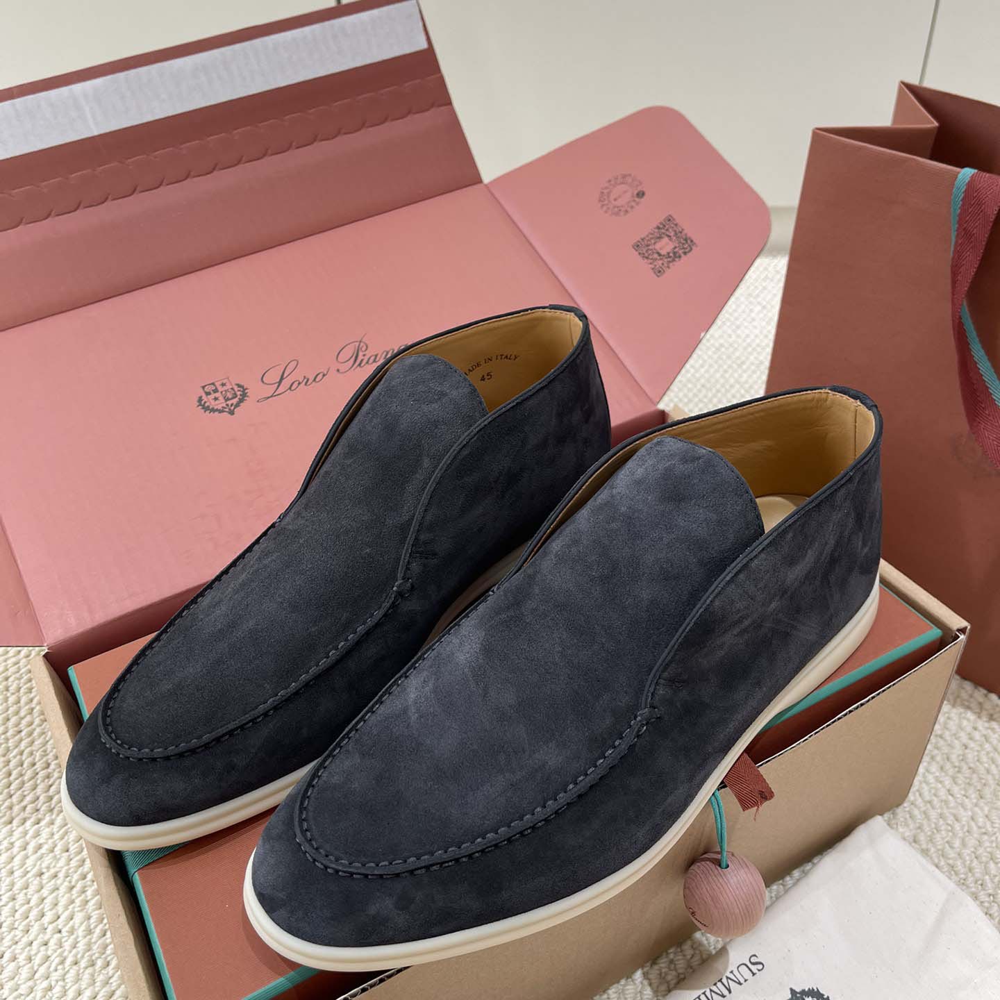 Loro Piana White Sole Summer Walk Loafers - DesignerGu