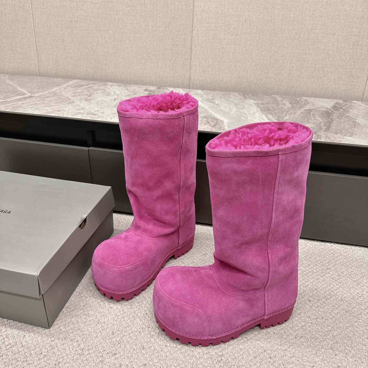 Balenciaga Alaska Fur High Boots - DesignerGu