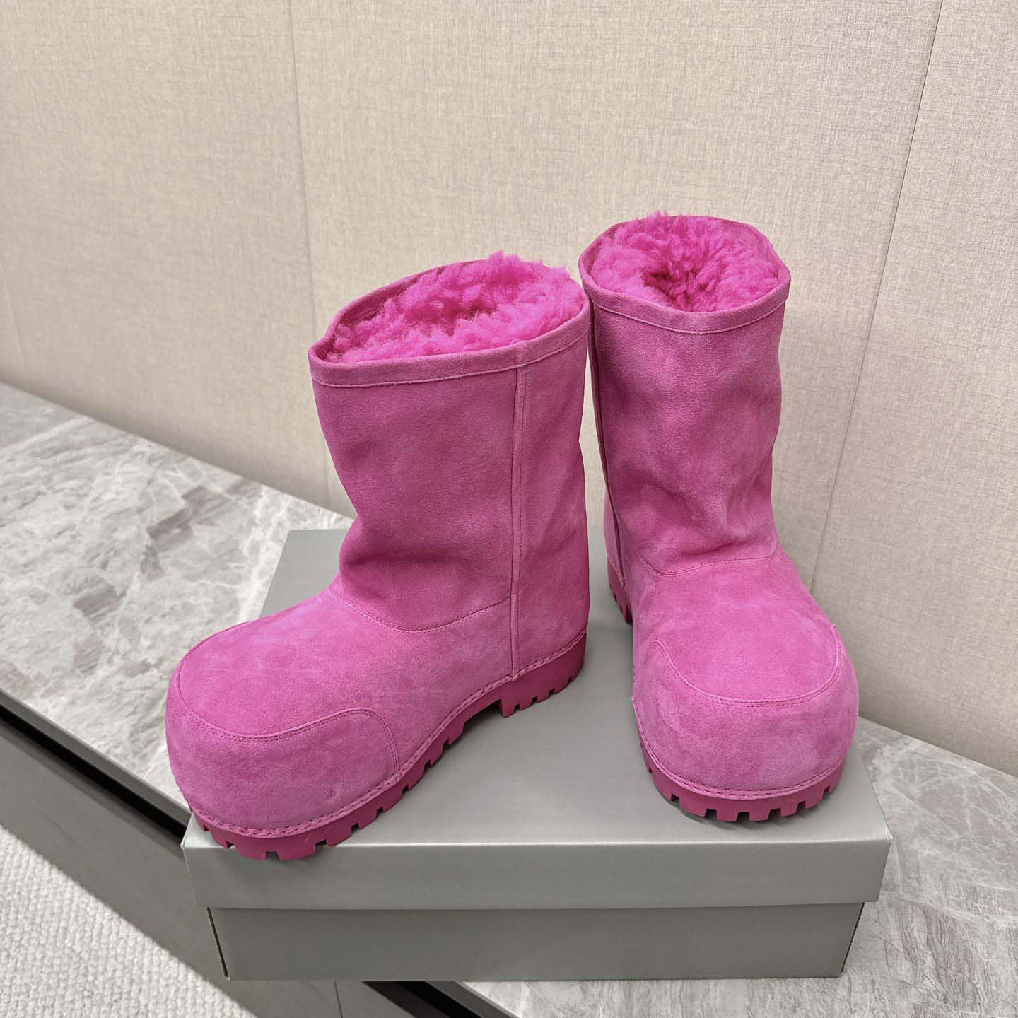 Balenciaga Alaska Fur High Boots - DesignerGu