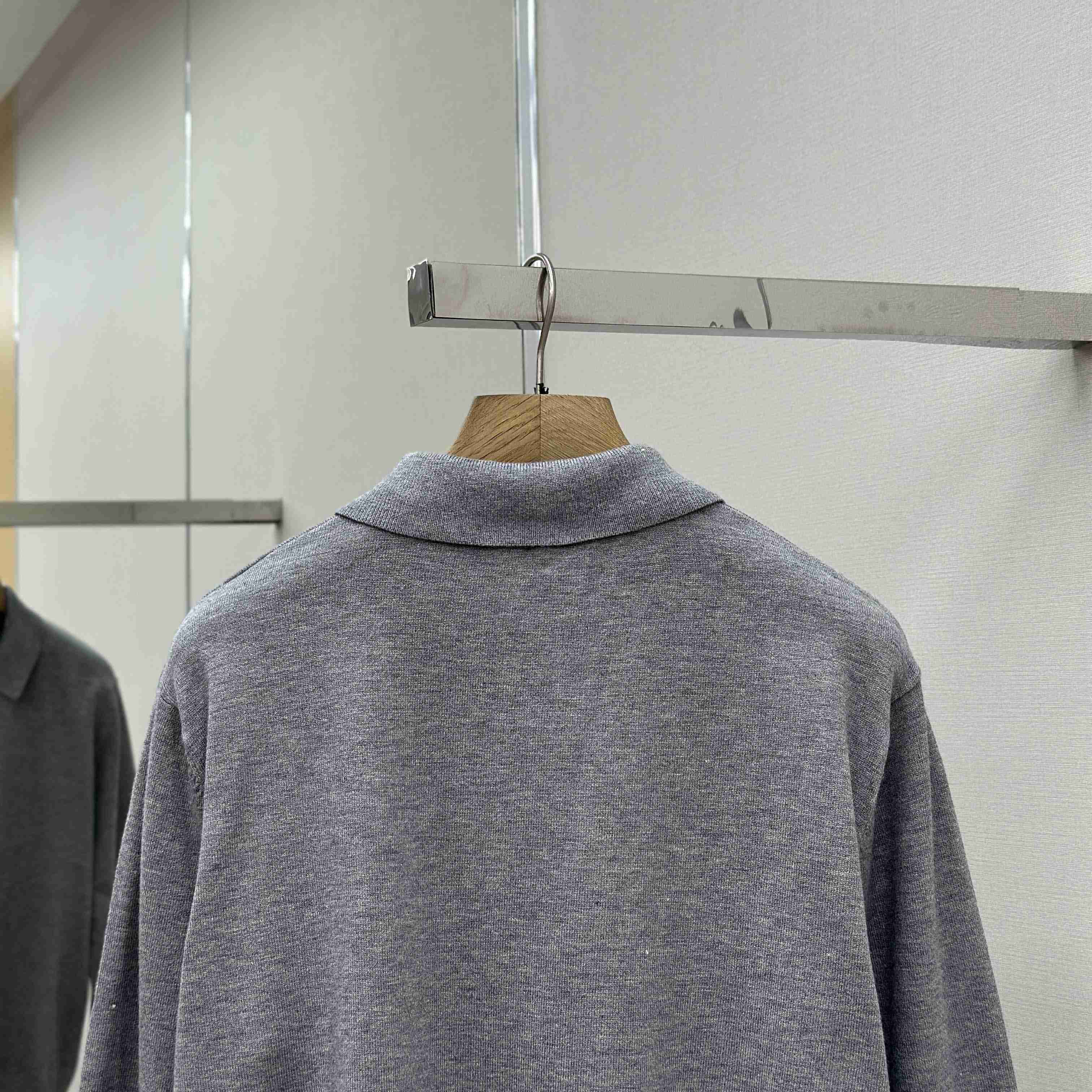 Fendi Gray Wool Polo Shirt - DesignerGu