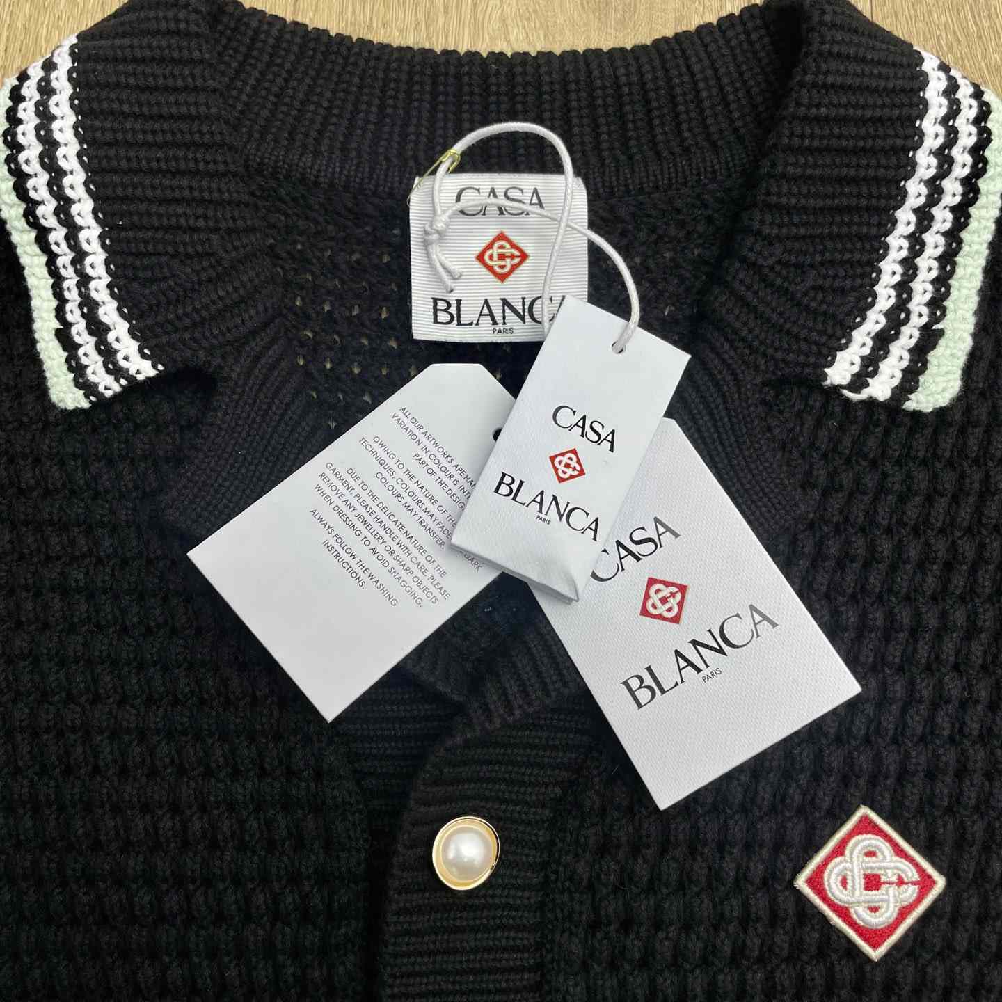 Casablanca Buttoned Ribbed Knit Cardigan   D0114 - DesignerGu