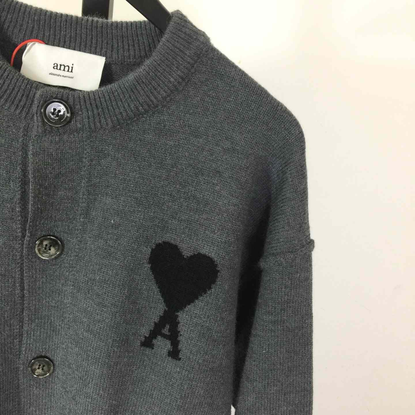 AMI Paris Ami De Coeur Wool Cardigan - DesignerGu