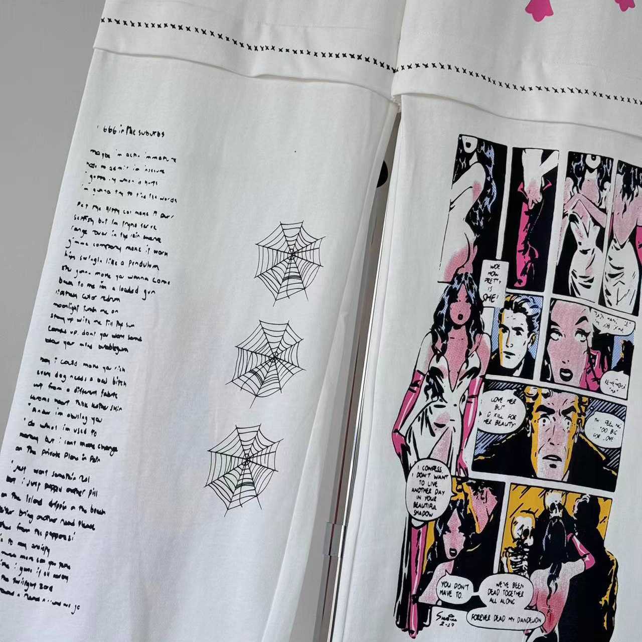 Chrome Hearts - x Deadly Doll White Comic Print Pants - DesignerGu