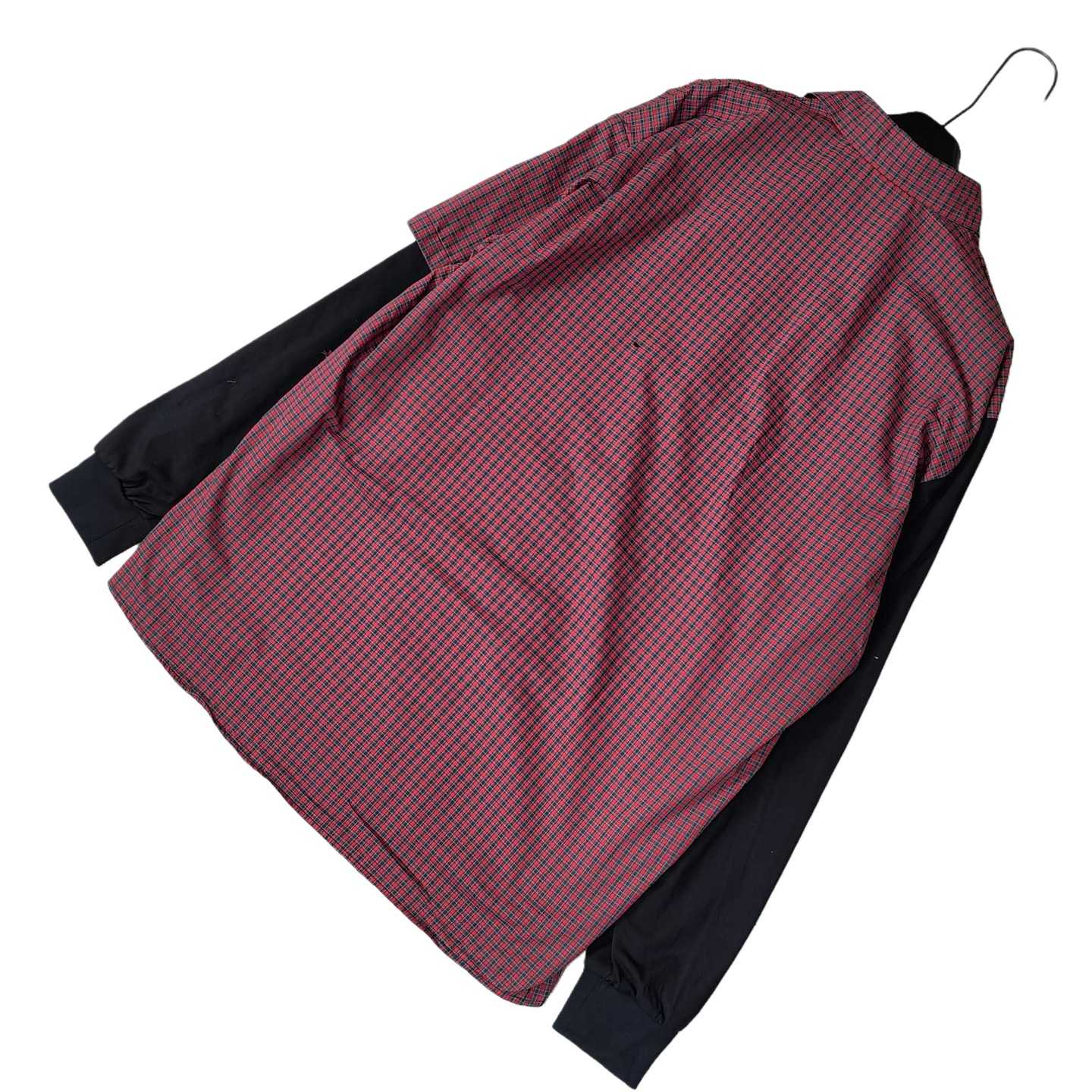 Balenciaga Men's Blue Paneled Long-Sleeve Shirt - DesignerGu