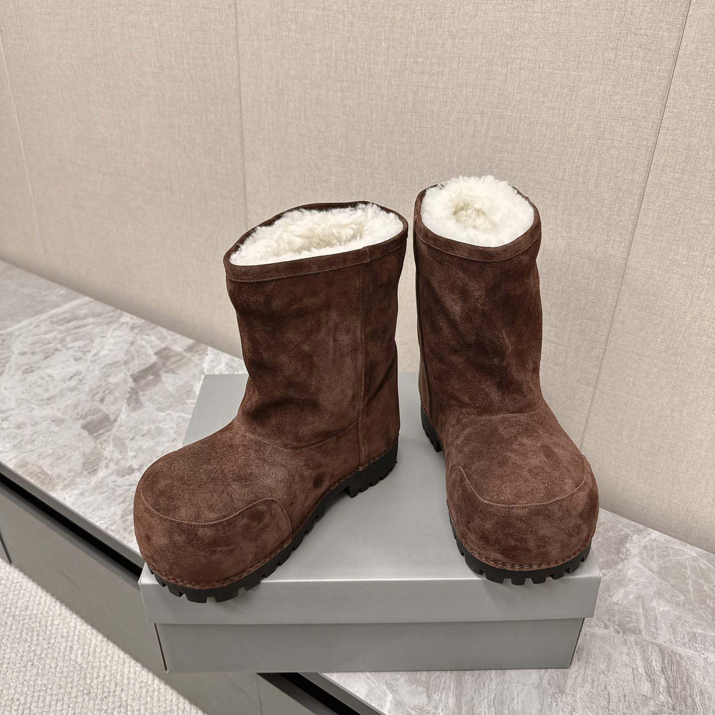 Balenciaga Alaska Fur High Boots - DesignerGu