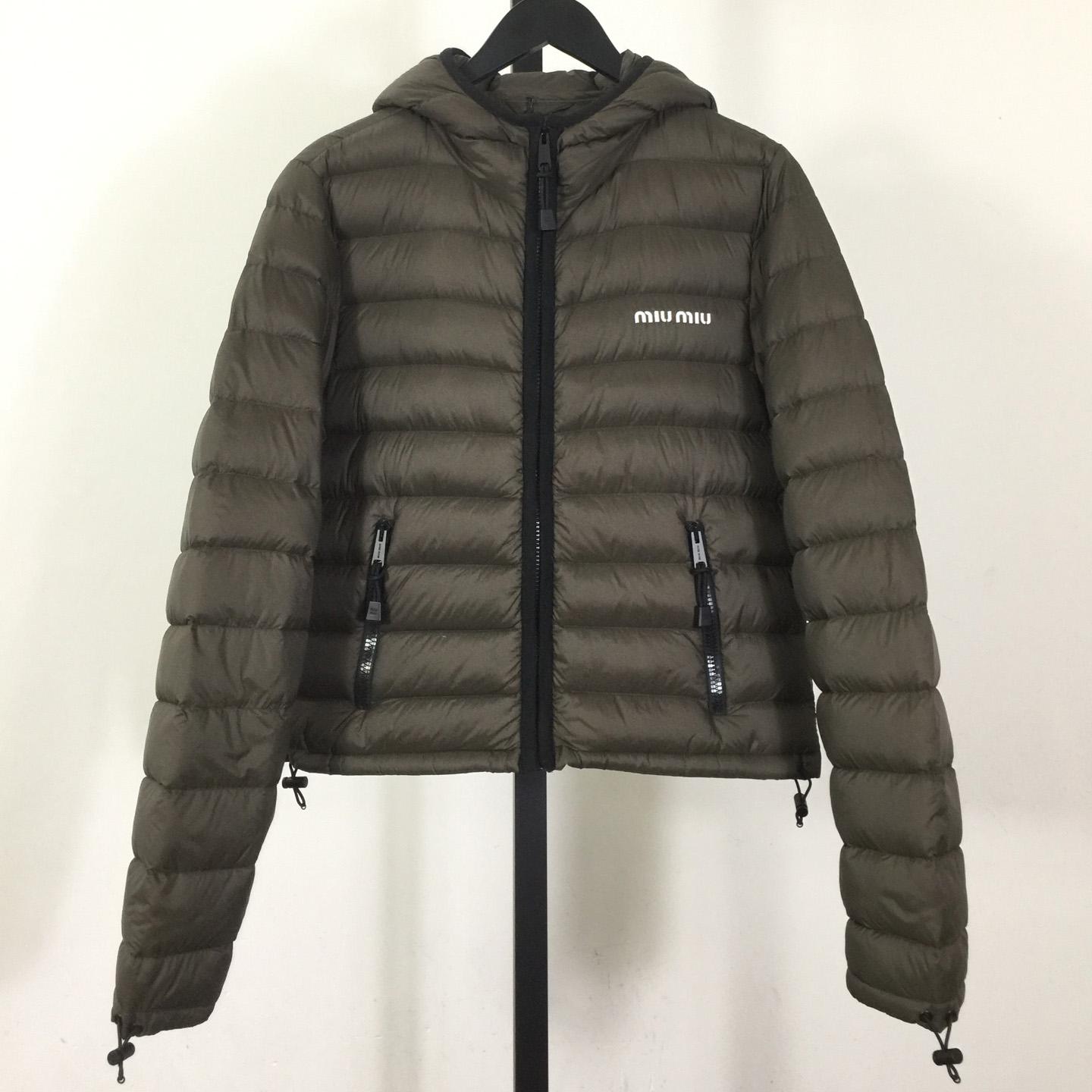 Miu Miu Light Pongé Down Hoodie Jacket - DesignerGu