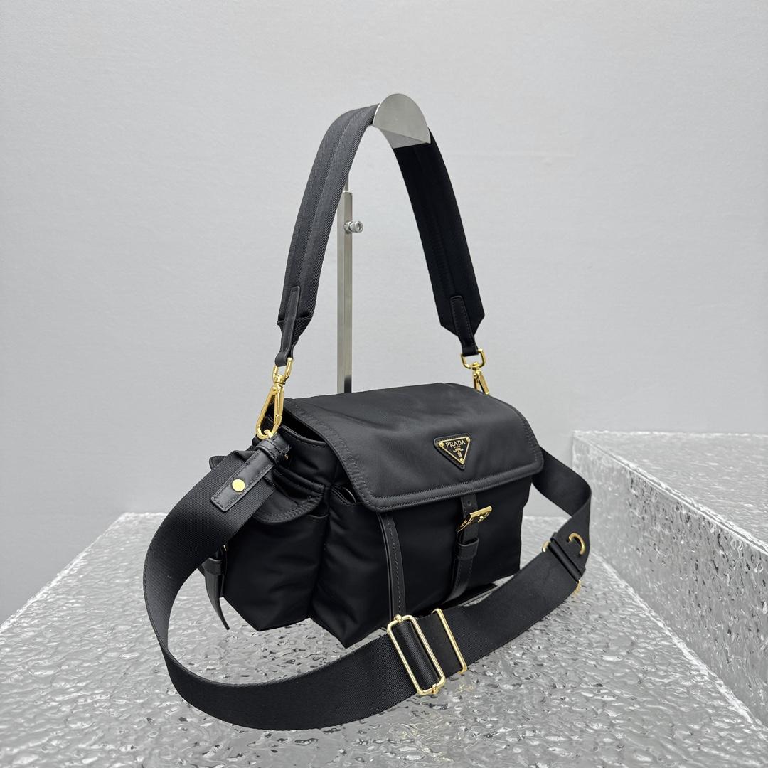 Prada Explore Medium Re-Nylon Shoulder Bag With Flap - DesignerGu