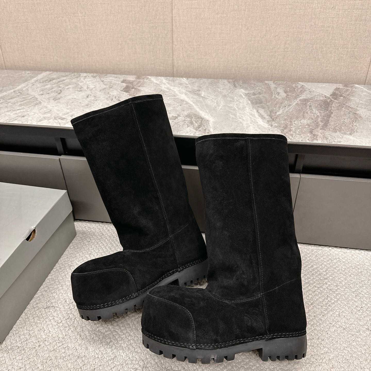 Balenciaga Alaska Fur High Boots - DesignerGu