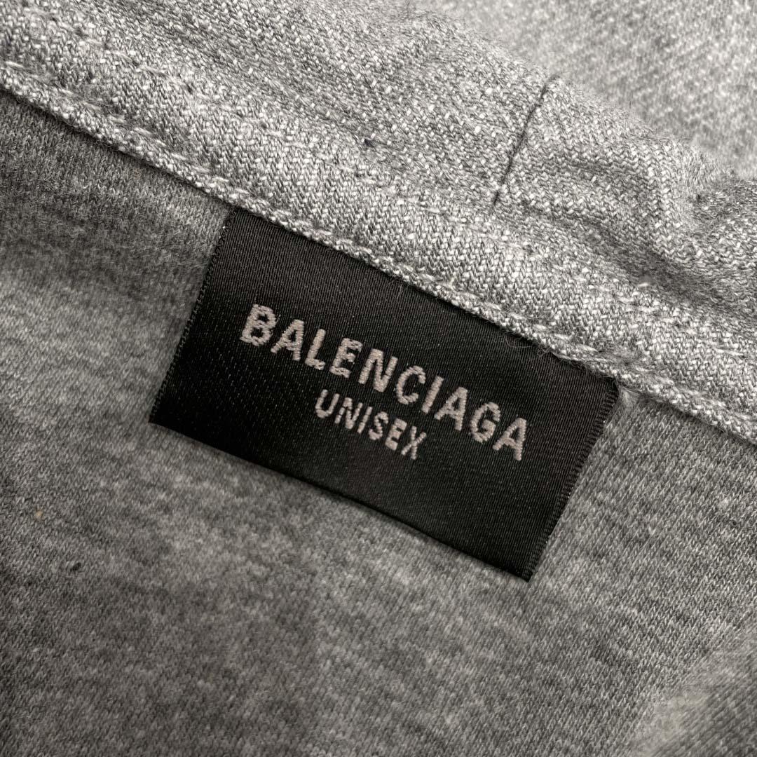 Balenciaga Men's Trompe L'œil Hoodie in Heather Grey - DesignerGu