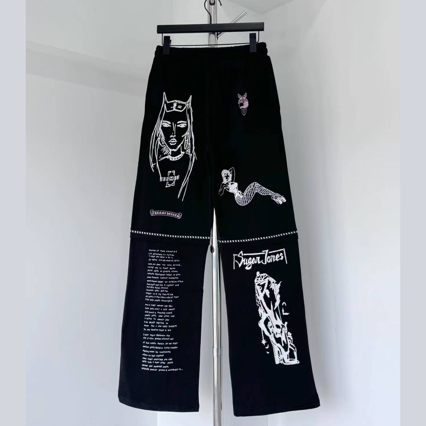 Chrome Hearts - x Deadly Doll Black Comic Print Pants - DesignerGu