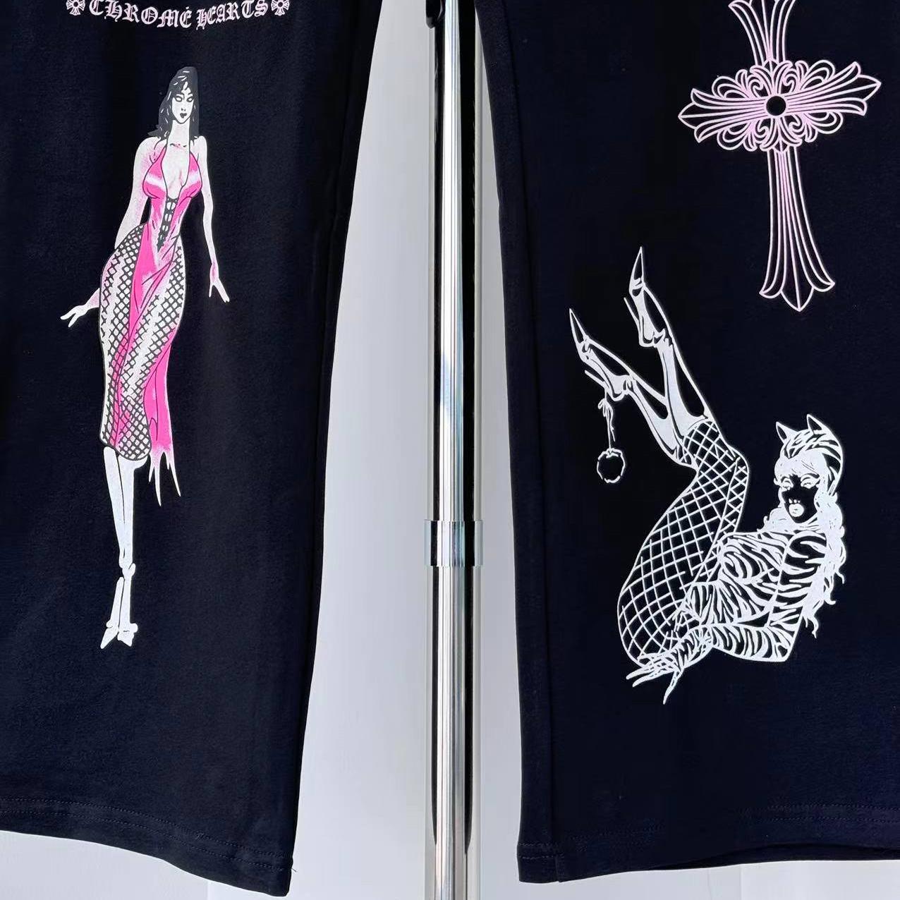 Chrome Hearts - x Deadly Doll Black Comic Print Pants - DesignerGu