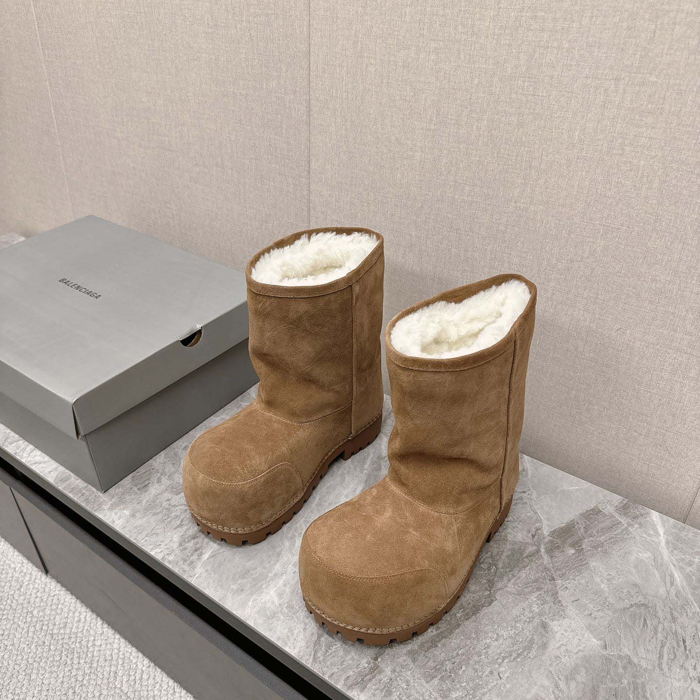 Balenciaga Alaska Fur High Boots - DesignerGu