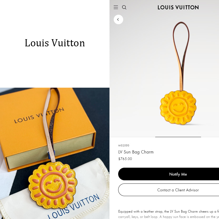 Louis Vuitton LV Sun Bag Charm   M02550 - DesignerGu