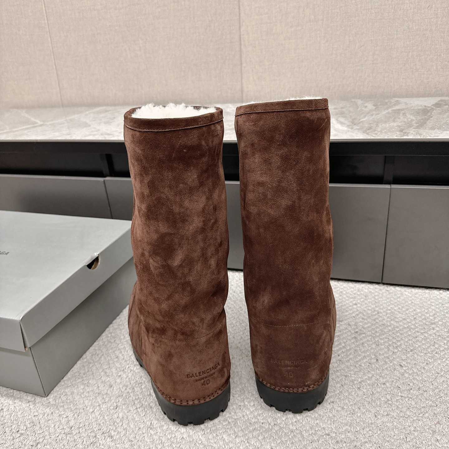 Balenciaga Alaska Fur High Boots - DesignerGu