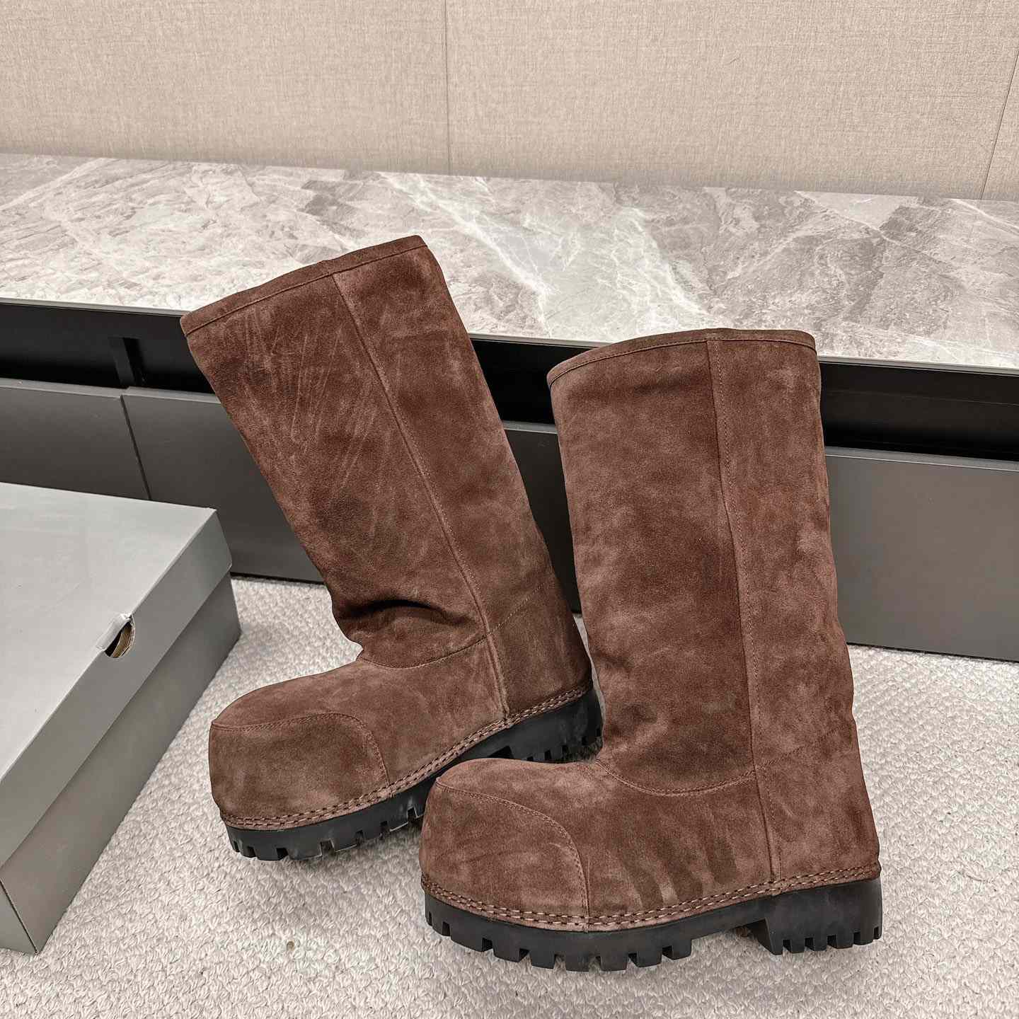 Balenciaga Alaska Fur High Boots - DesignerGu