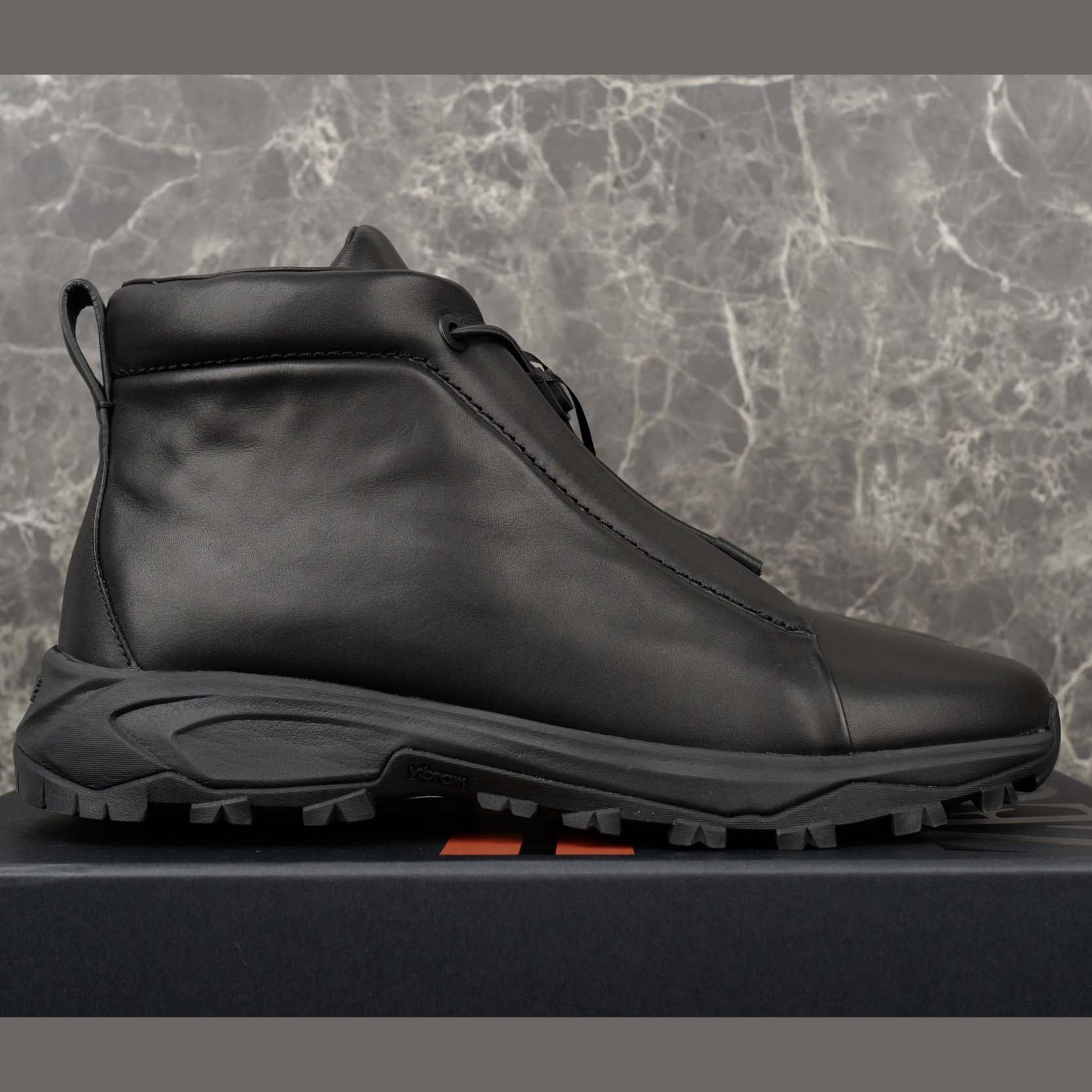 Zegna Black Leather Triple Stitch™ Vetta Sneakers - DesignerGu