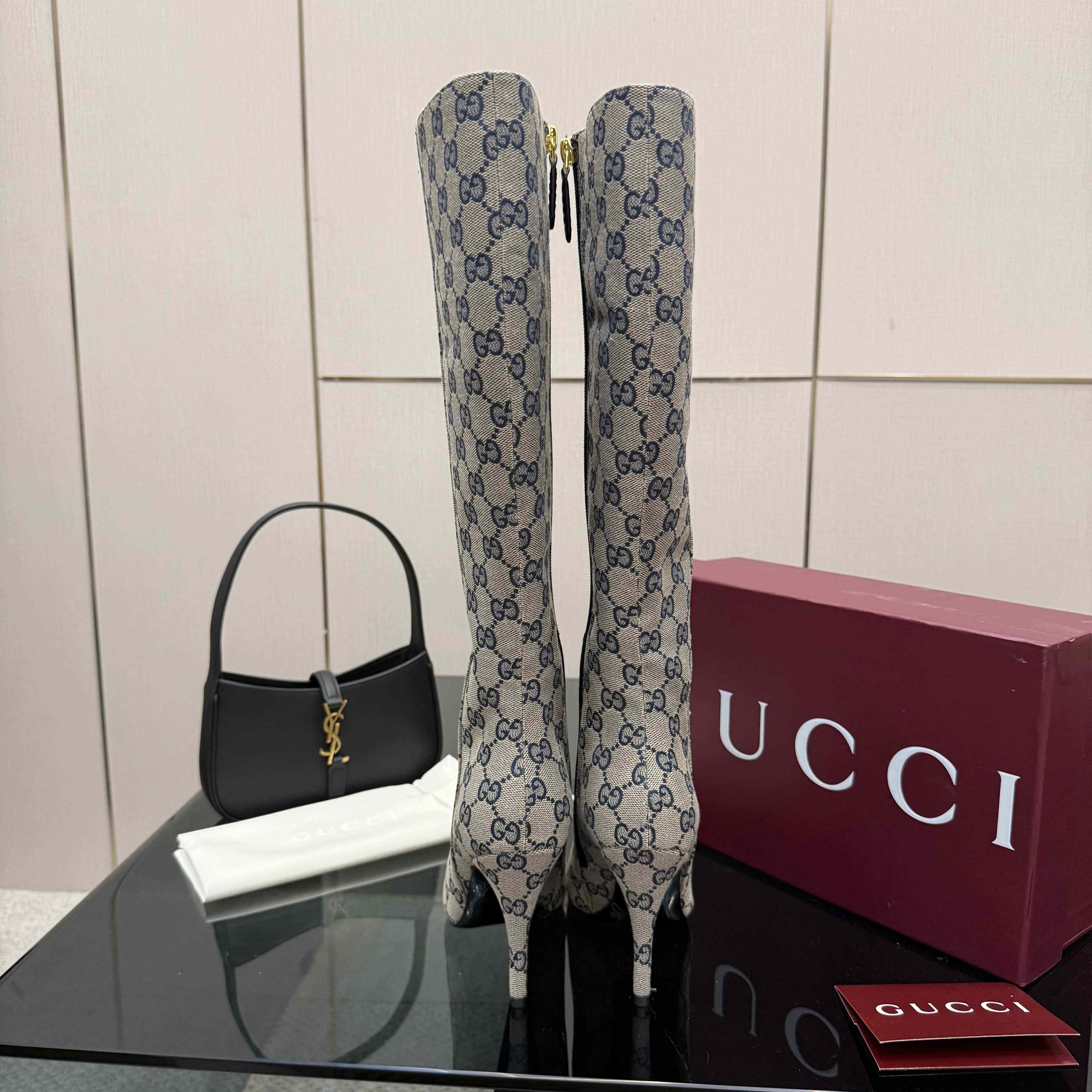 Gucci GG Monogram Knee-high Boots - DesignerGu
