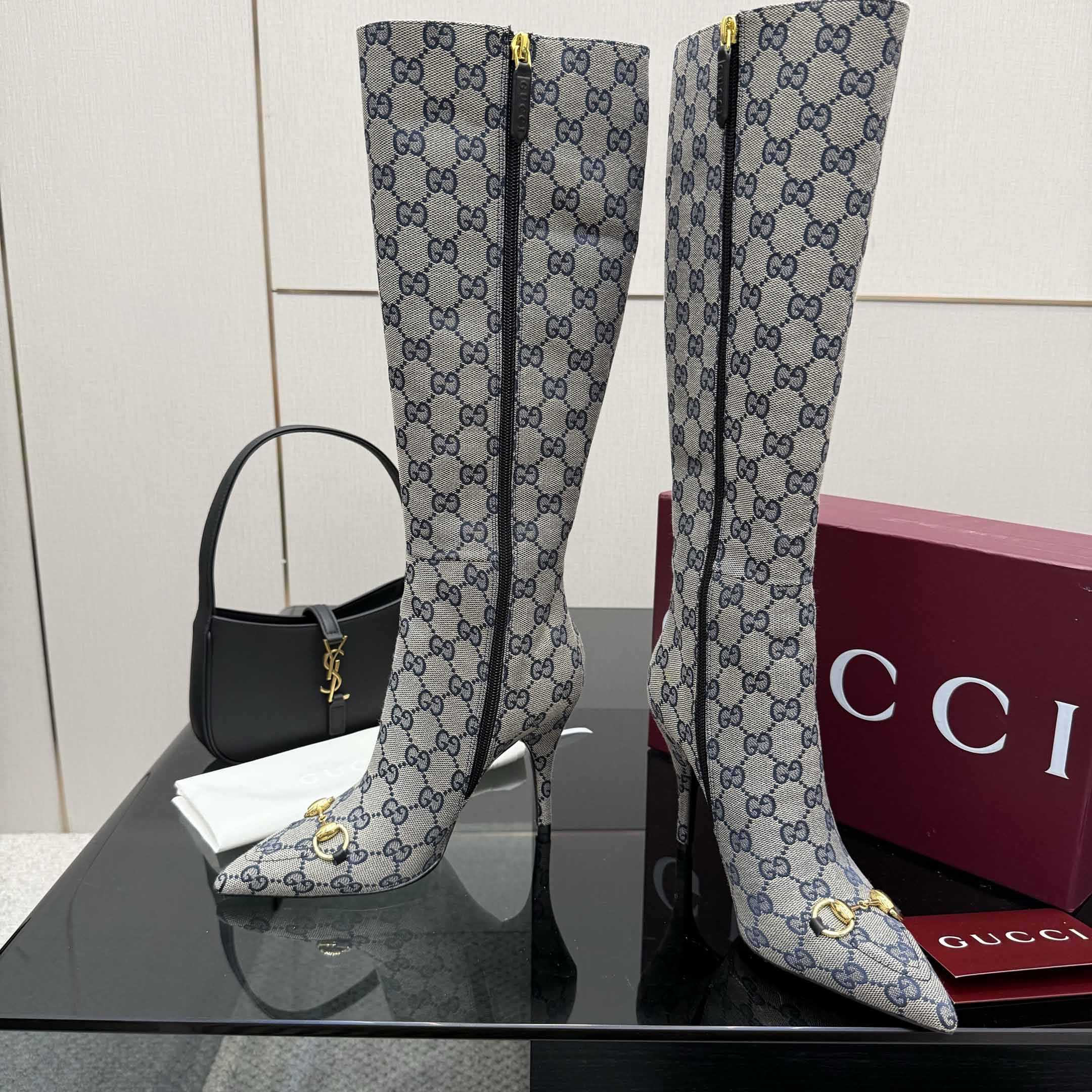 Gucci GG Monogram Knee-high Boots - DesignerGu