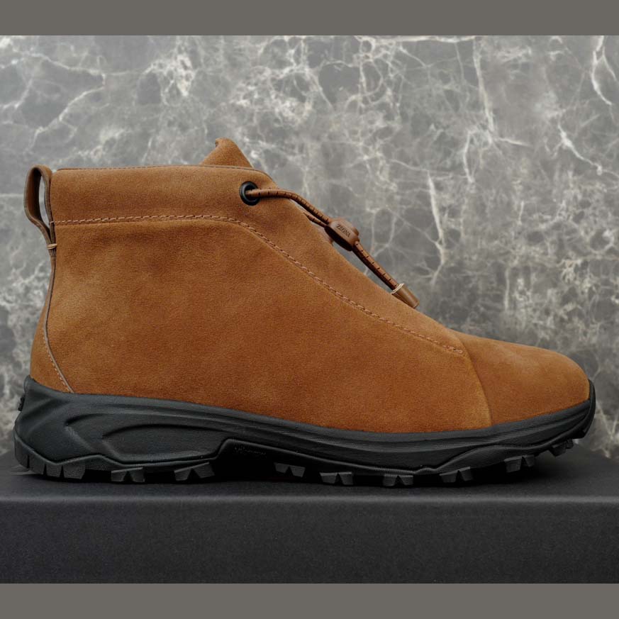 Zegna Dark Foliage Suede Triple Stitch™ Vetta Sneakers  - DesignerGu