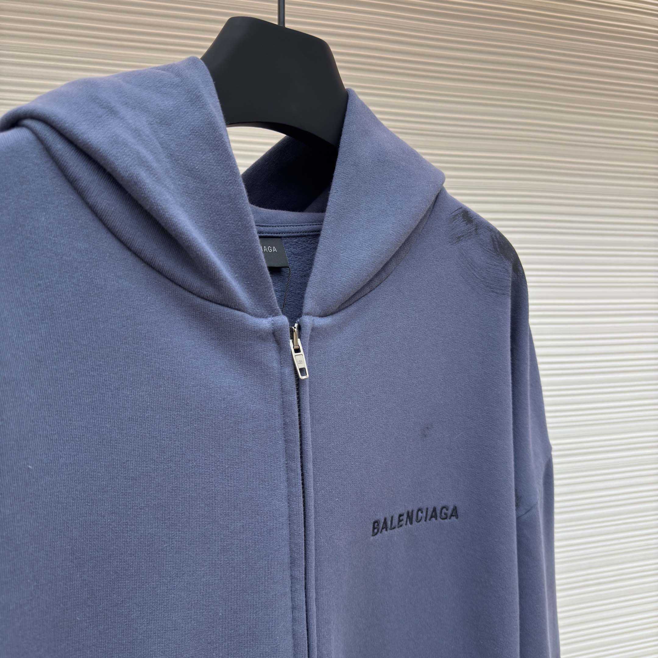 Balenciaga Logo-print Zip-up Hoodie - DesignerGu