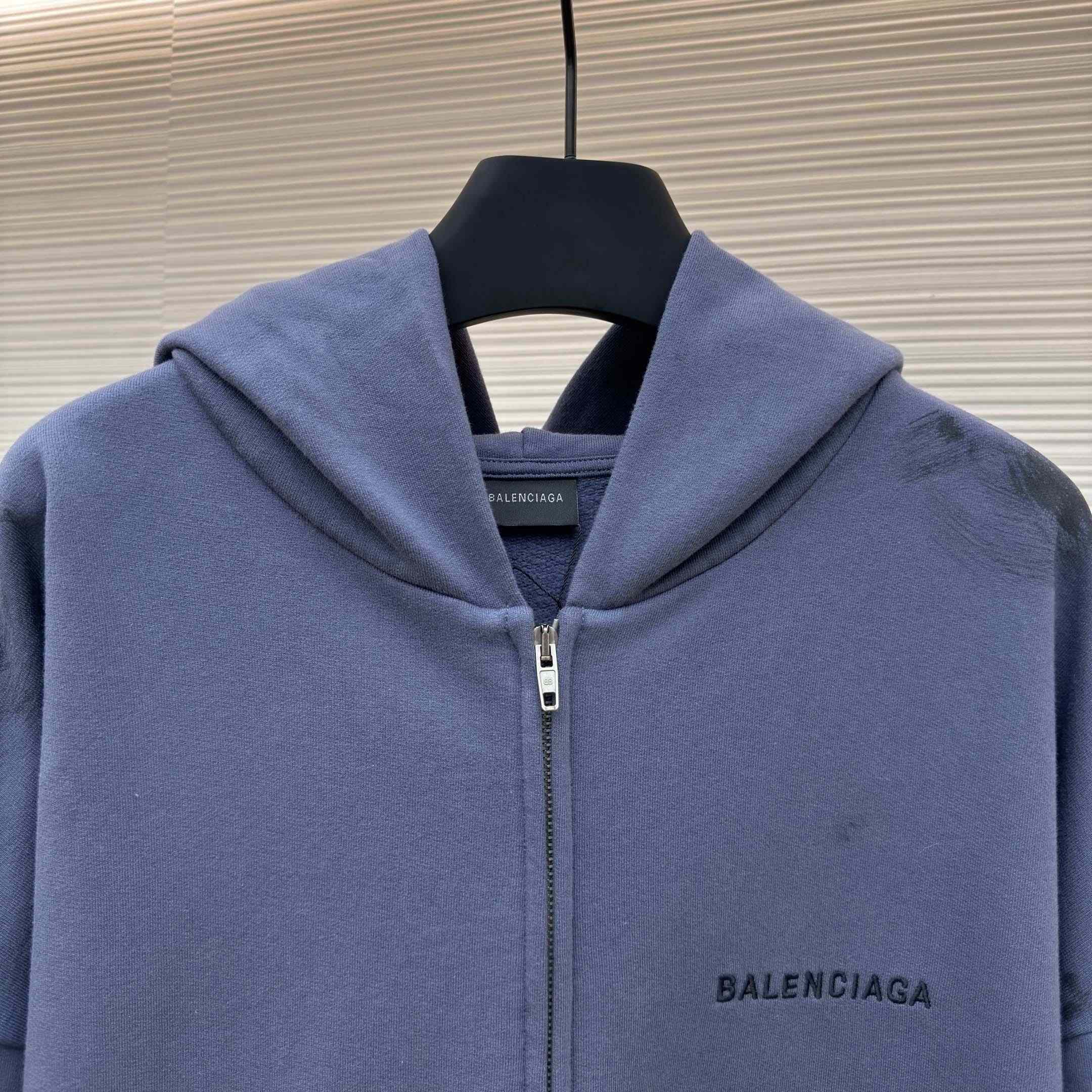 Balenciaga Logo-print Zip-up Hoodie - DesignerGu