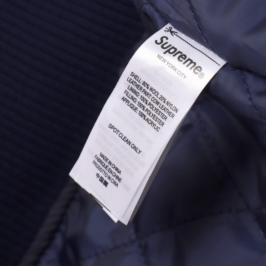 Supreme Praises Varsity Jacket 'Navy' - DesignerGu