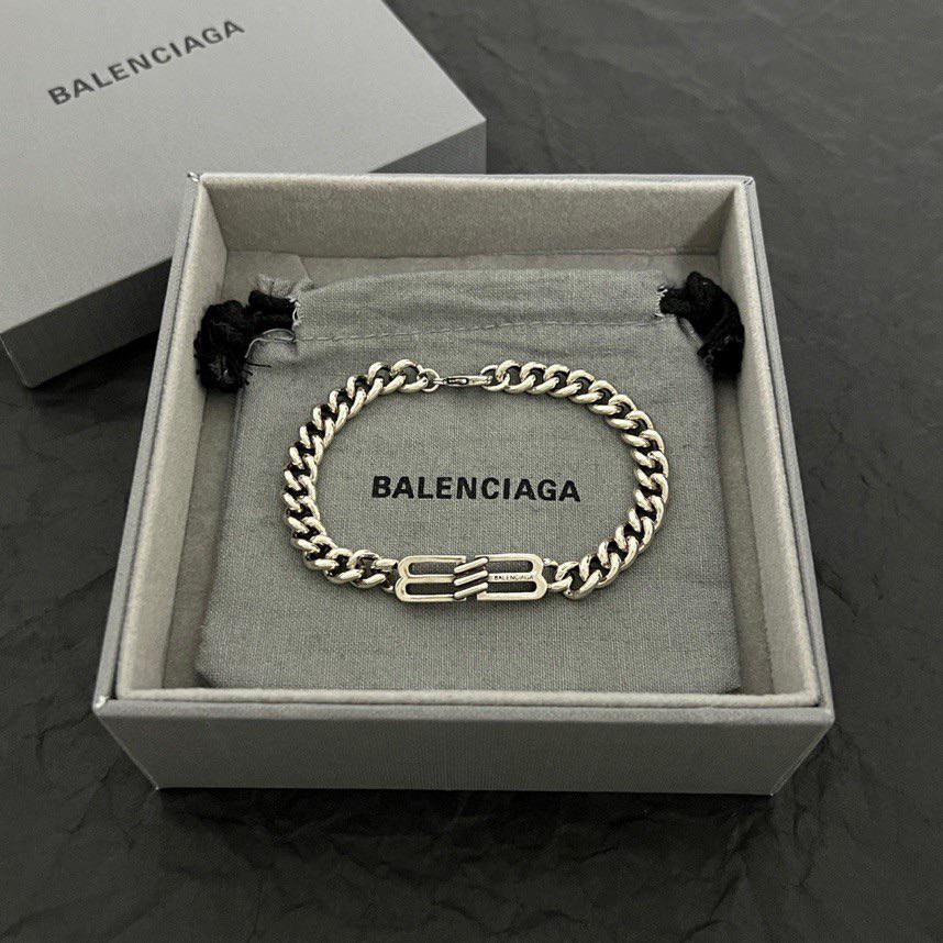 Balenciaga BB Icon Gourmette Bracelet  - DesignerGu