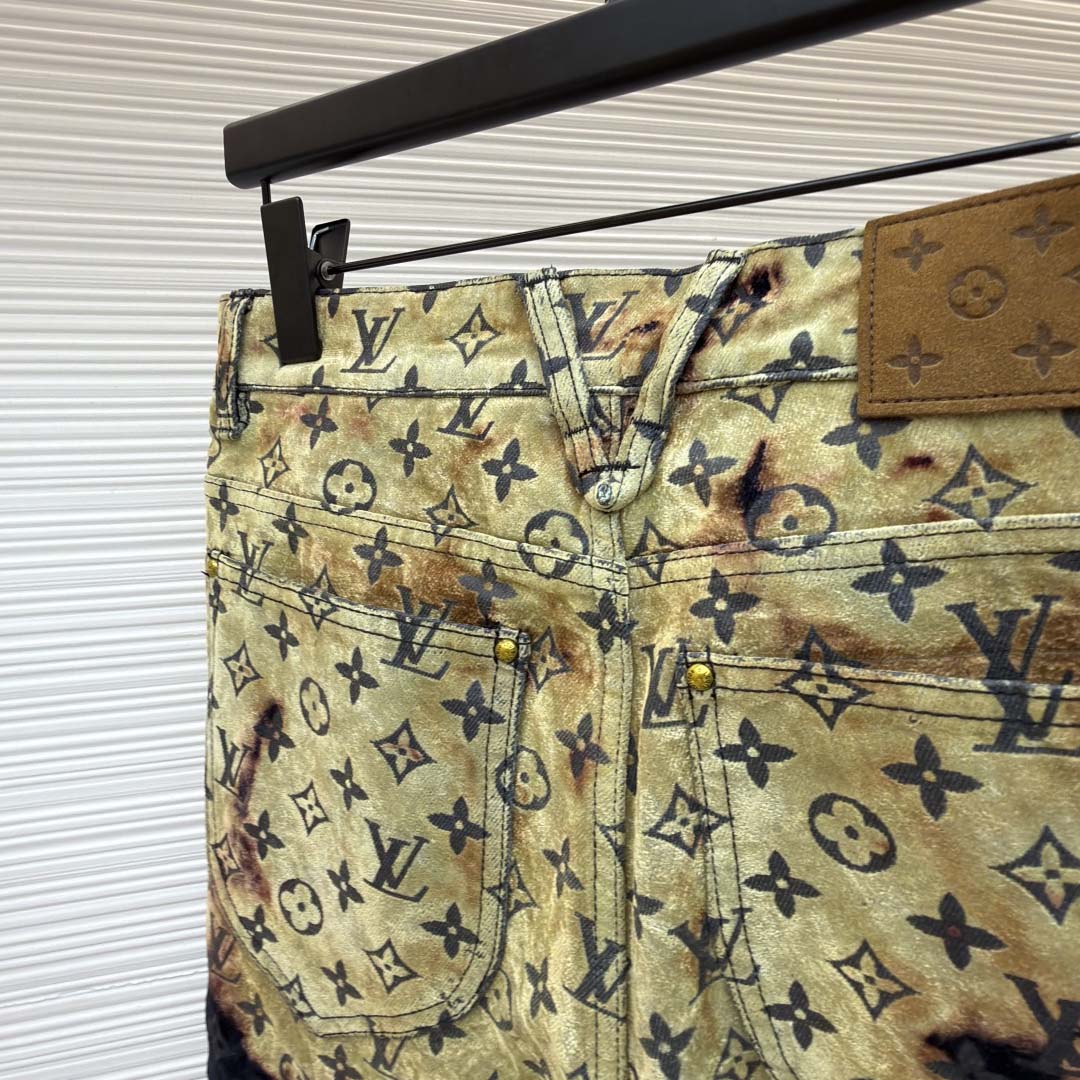 Louis Vuitton Monogram Bleached Denim Pants  - DesignerGu