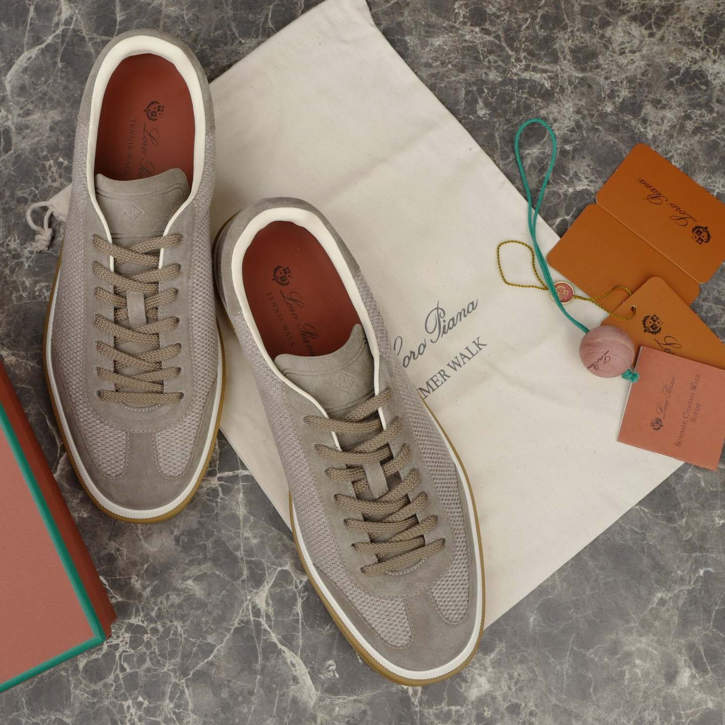 Loro Piana Tennis Walk Sneaker Pecora Nera® Wheat Stitch - DesignerGu