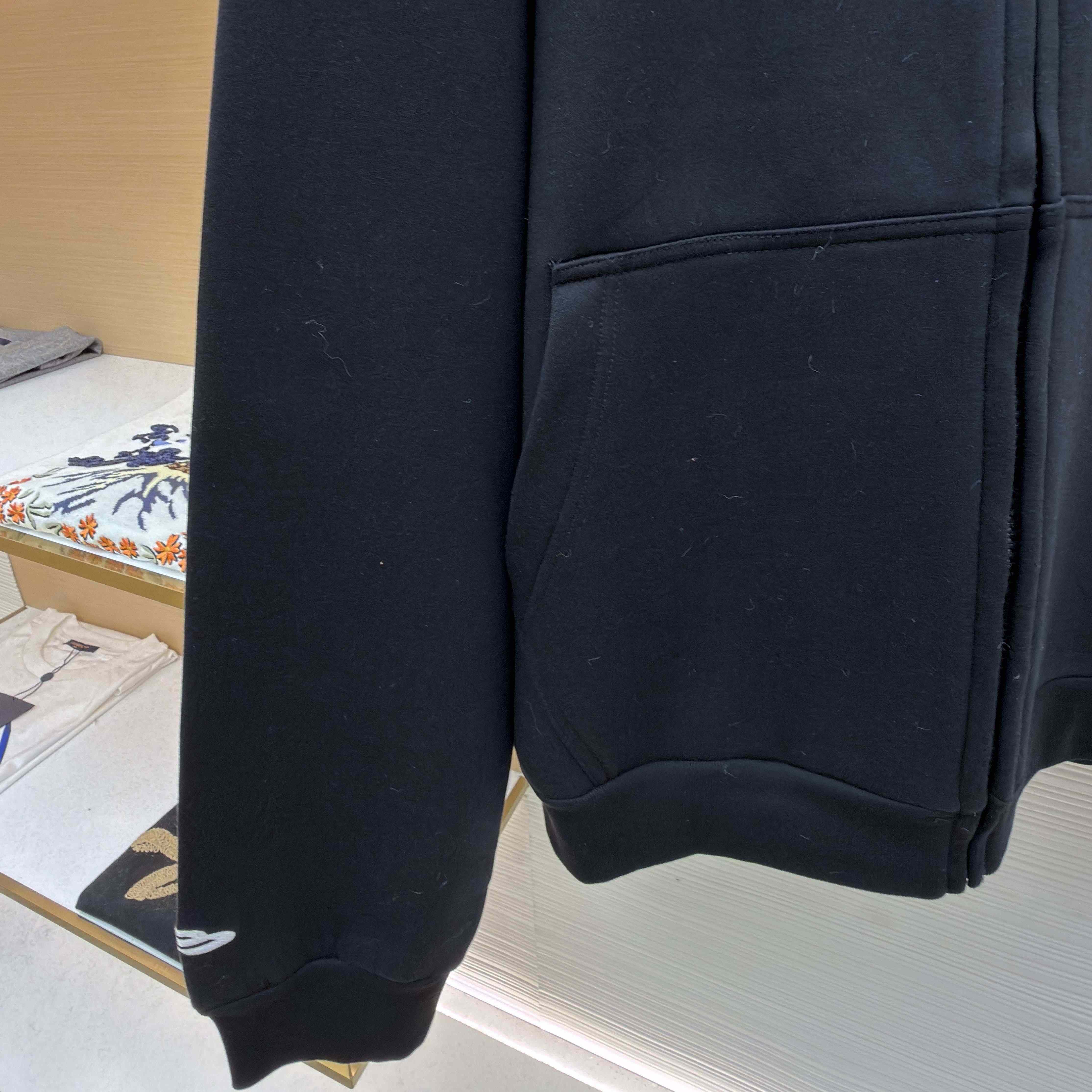Balenciaga 3B Sports Icon Zip-Up Hoodie In Washed Black - DesignerGu