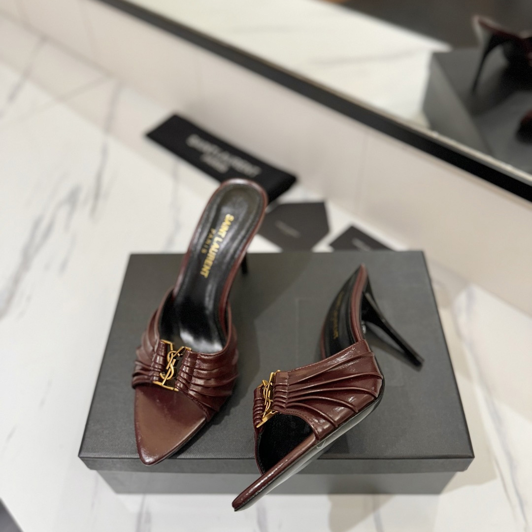 Saint Laurent Babylone Mules In Smooth Leather  - DesignerGu