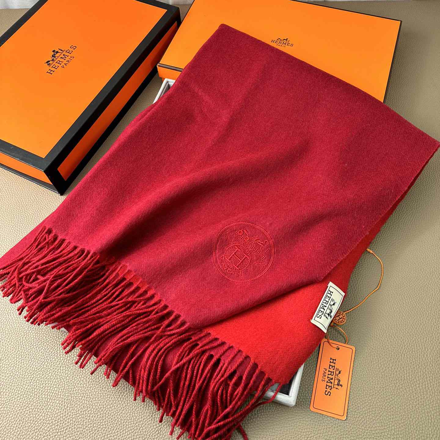 Hermès double-sided cashwool scarf - DesignerGu