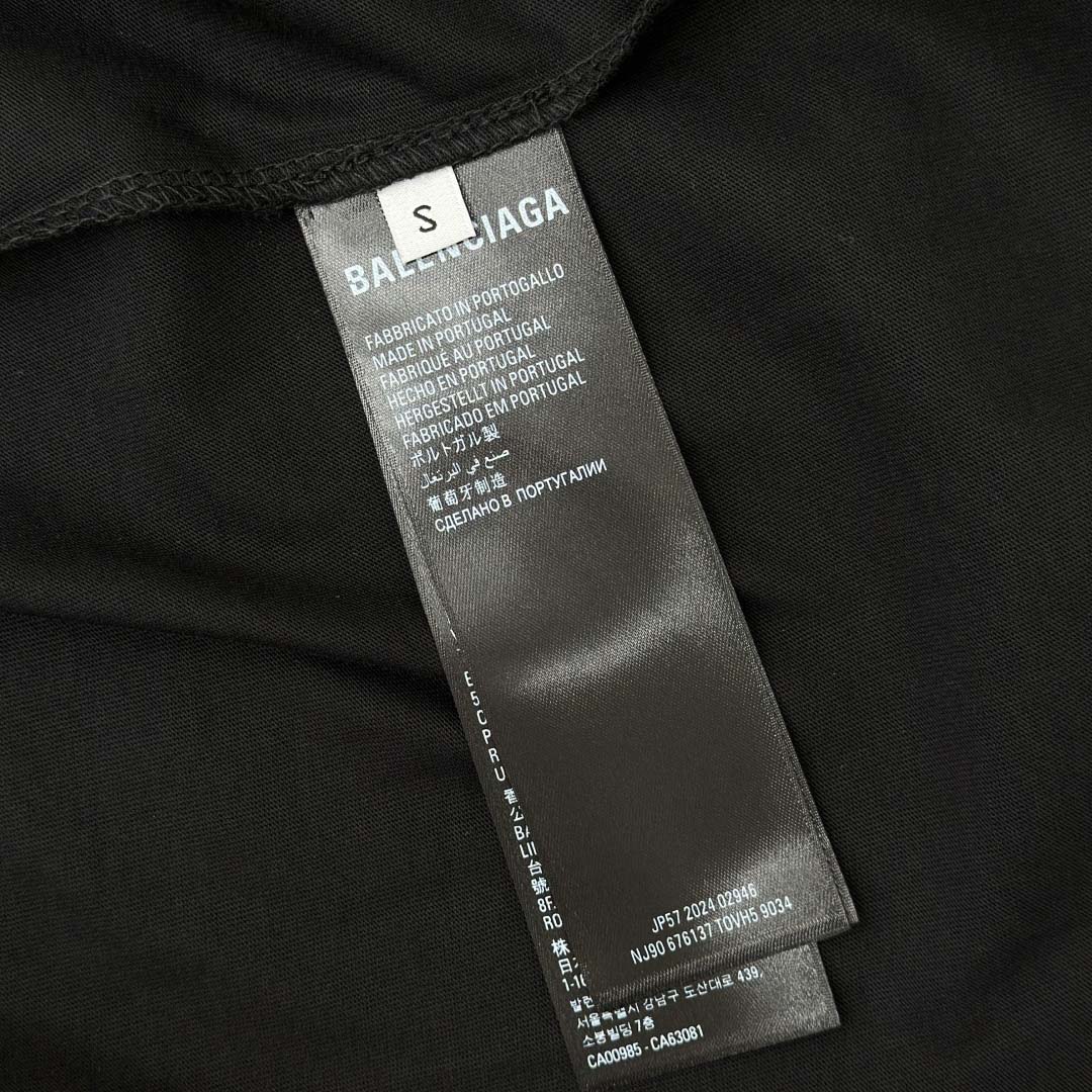 Balenciaga 3B Football Long Sleeve V-Neck T-Shirt In Black - DesignerGu