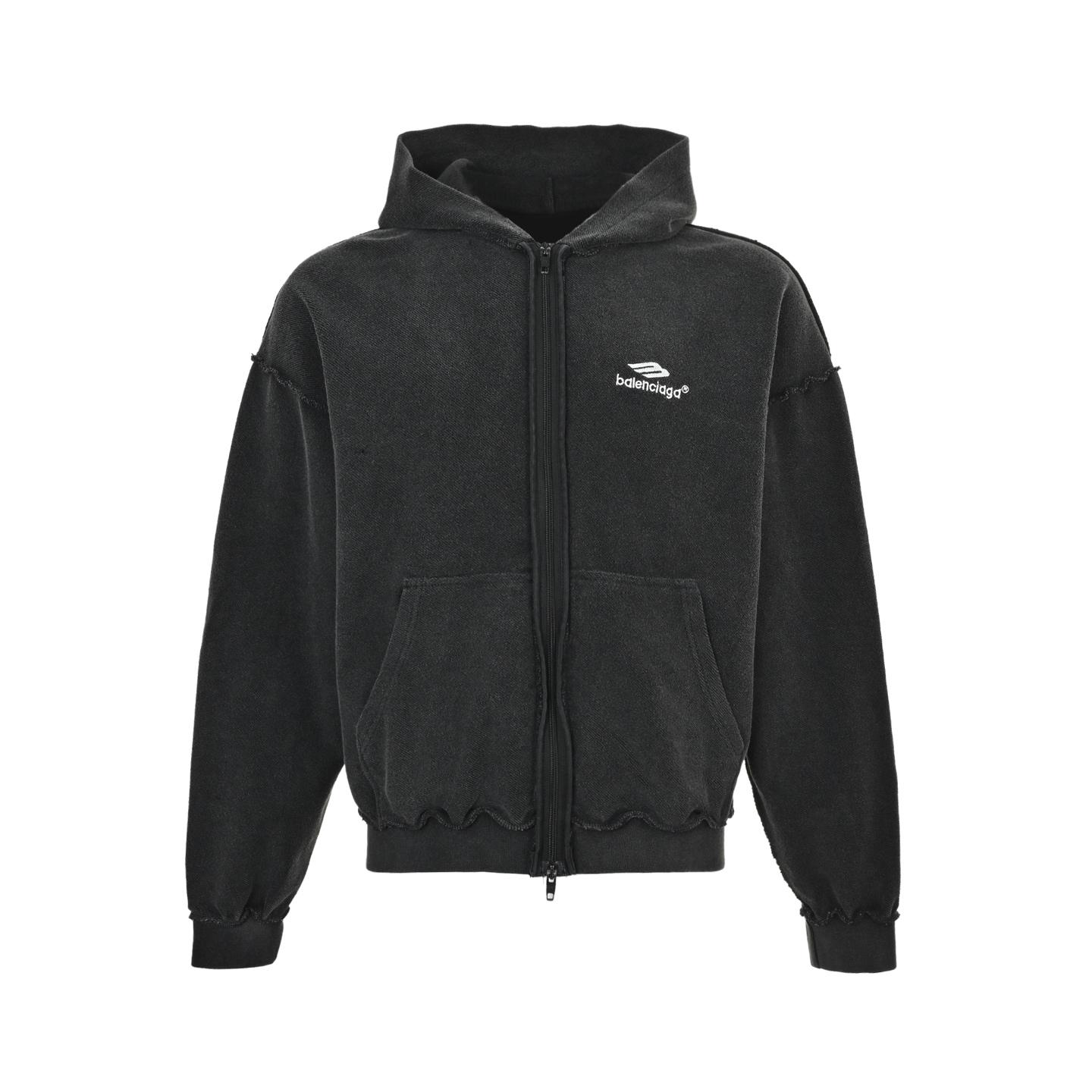 Balenciaga 3B Sports Icon Inside-Out Zip-Up Hoodie - DesignerGu