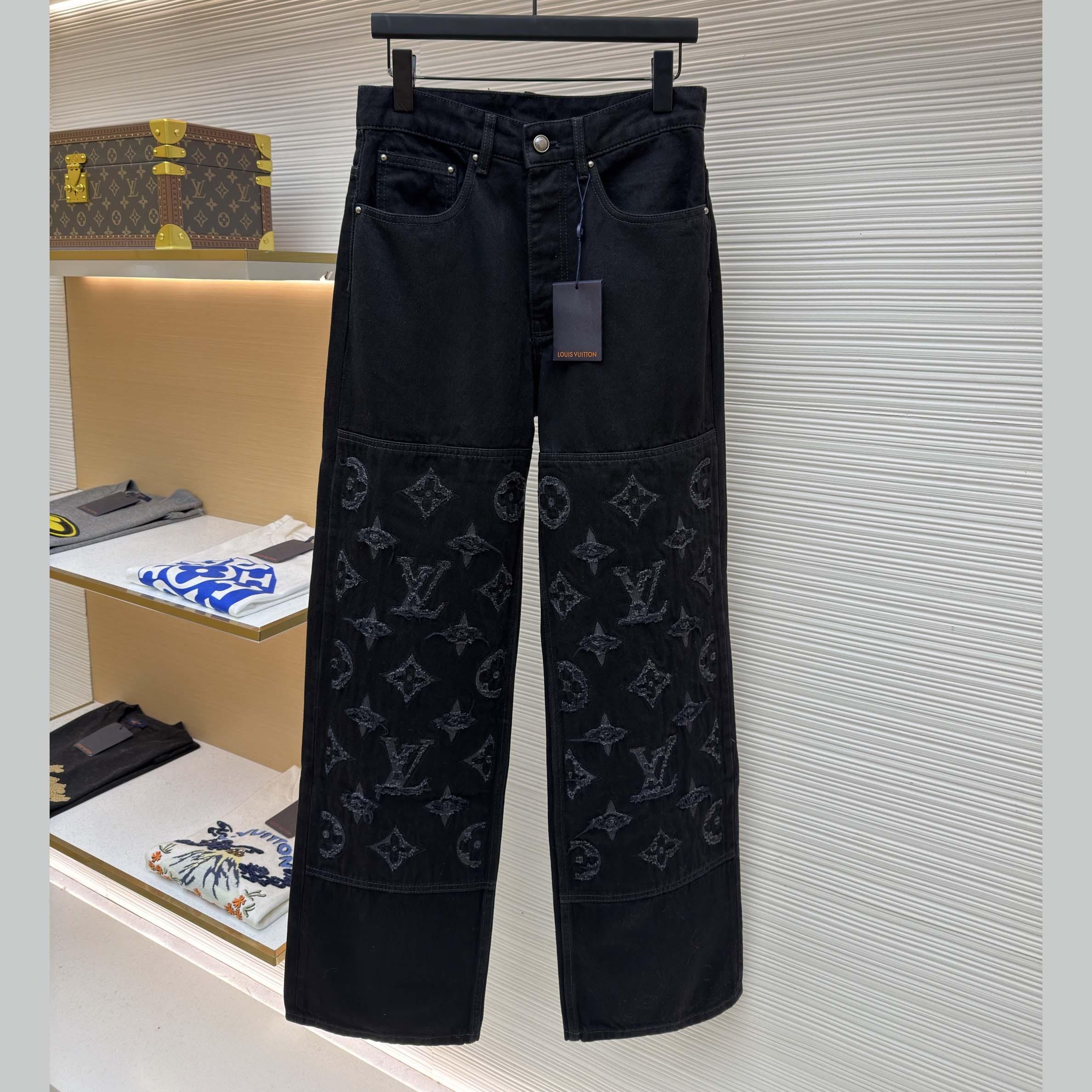 Louis Vuitton Monogram Destroy Denim Pants - DesignerGu