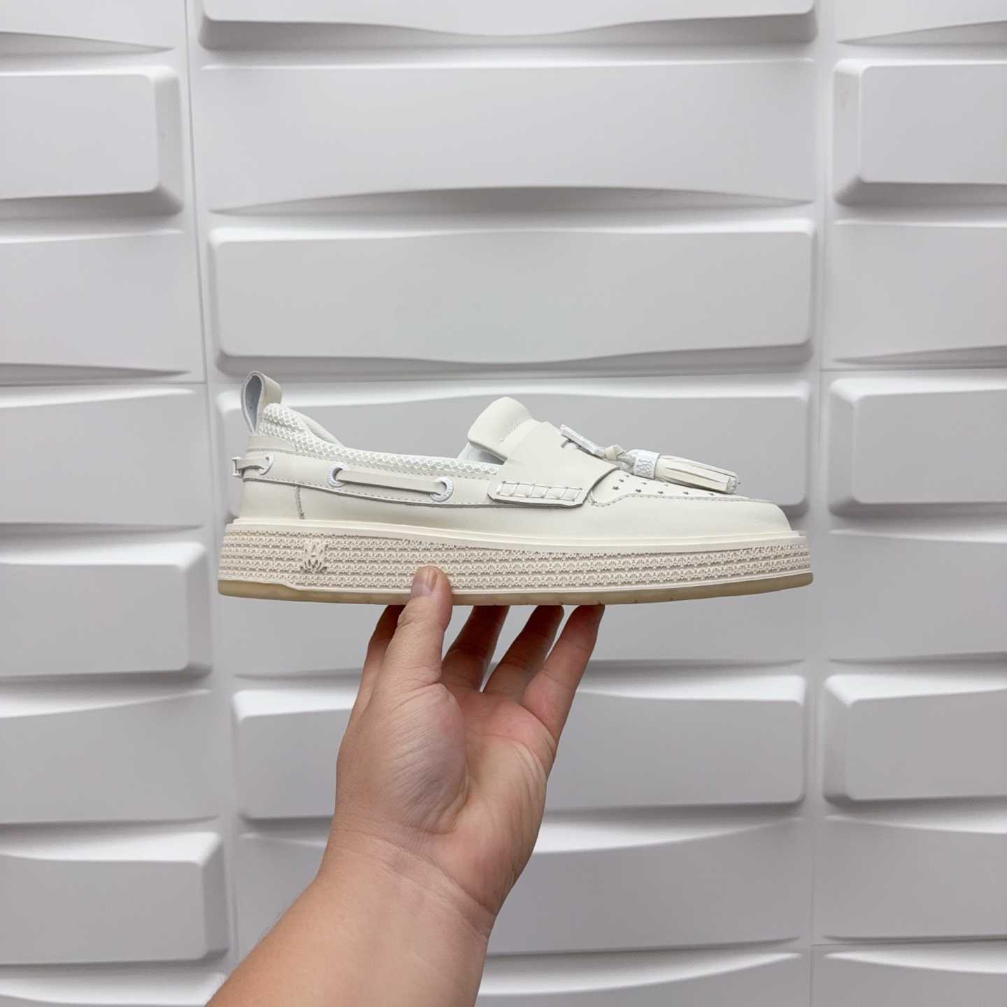 Amiri Men's White Loafers Leather - DesignerGu