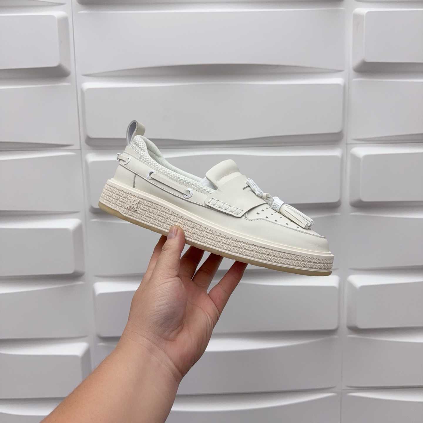 Amiri Men's White Loafers Leather - DesignerGu