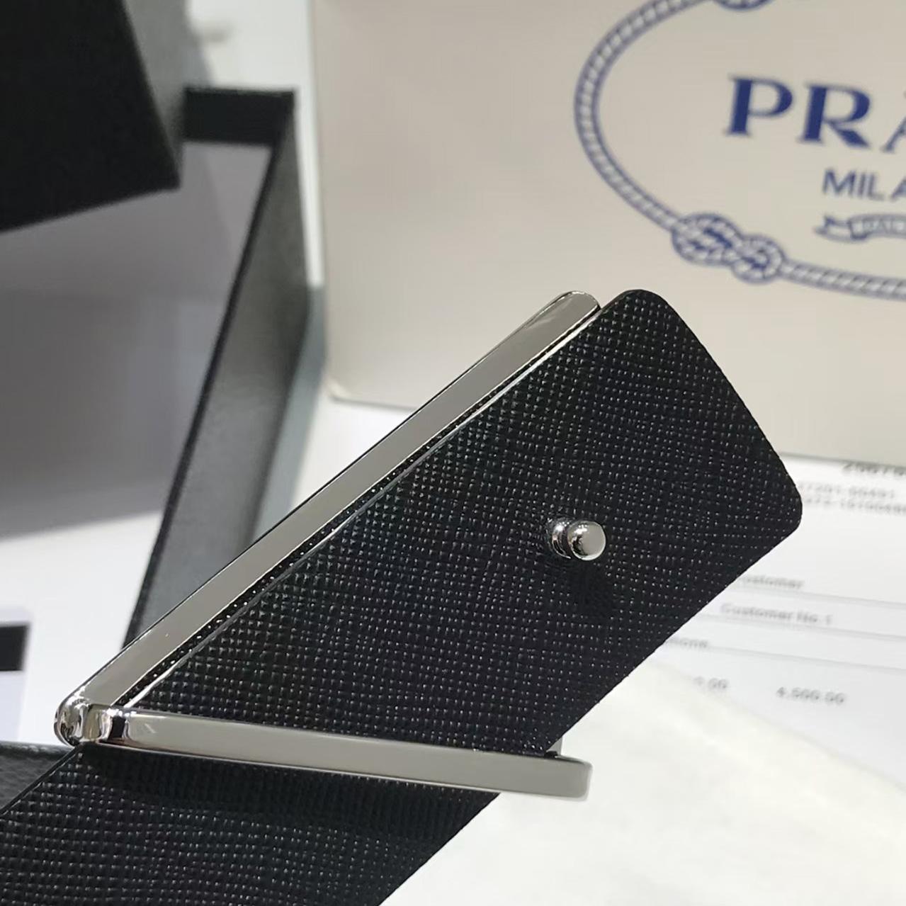 Prada Reversible Saffiano Leather Belt Strap - DesignerGu